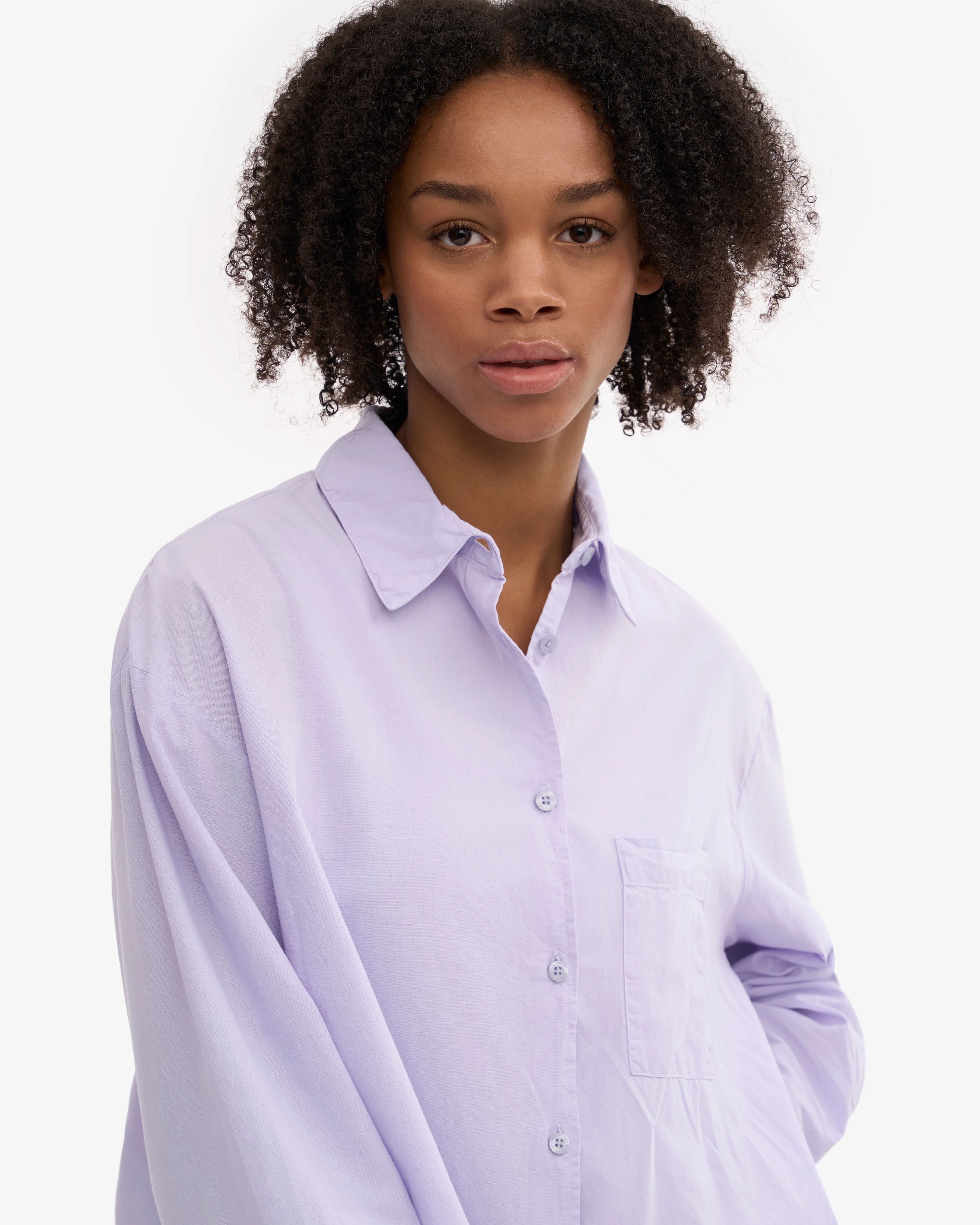 Organic Oversized Shirt - Soft Lavender