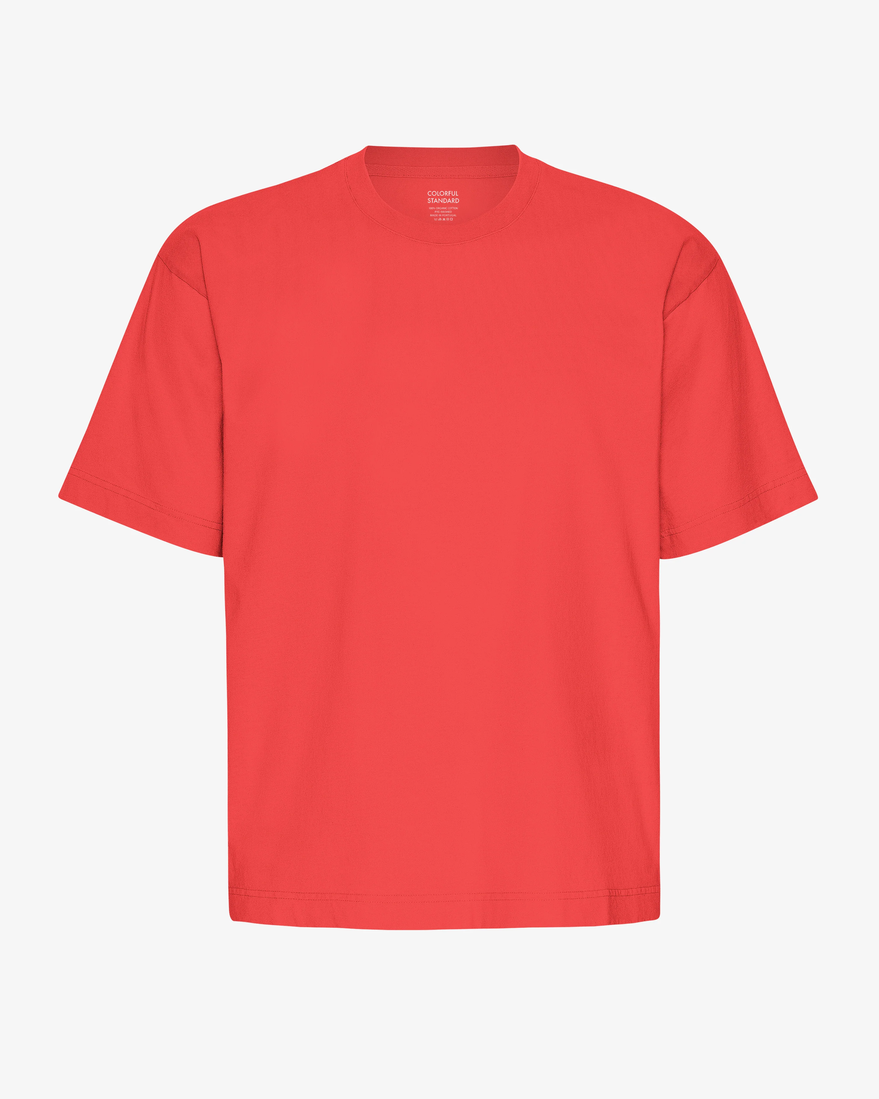 Oversized Organic T-Shirt - Red Tangerine
