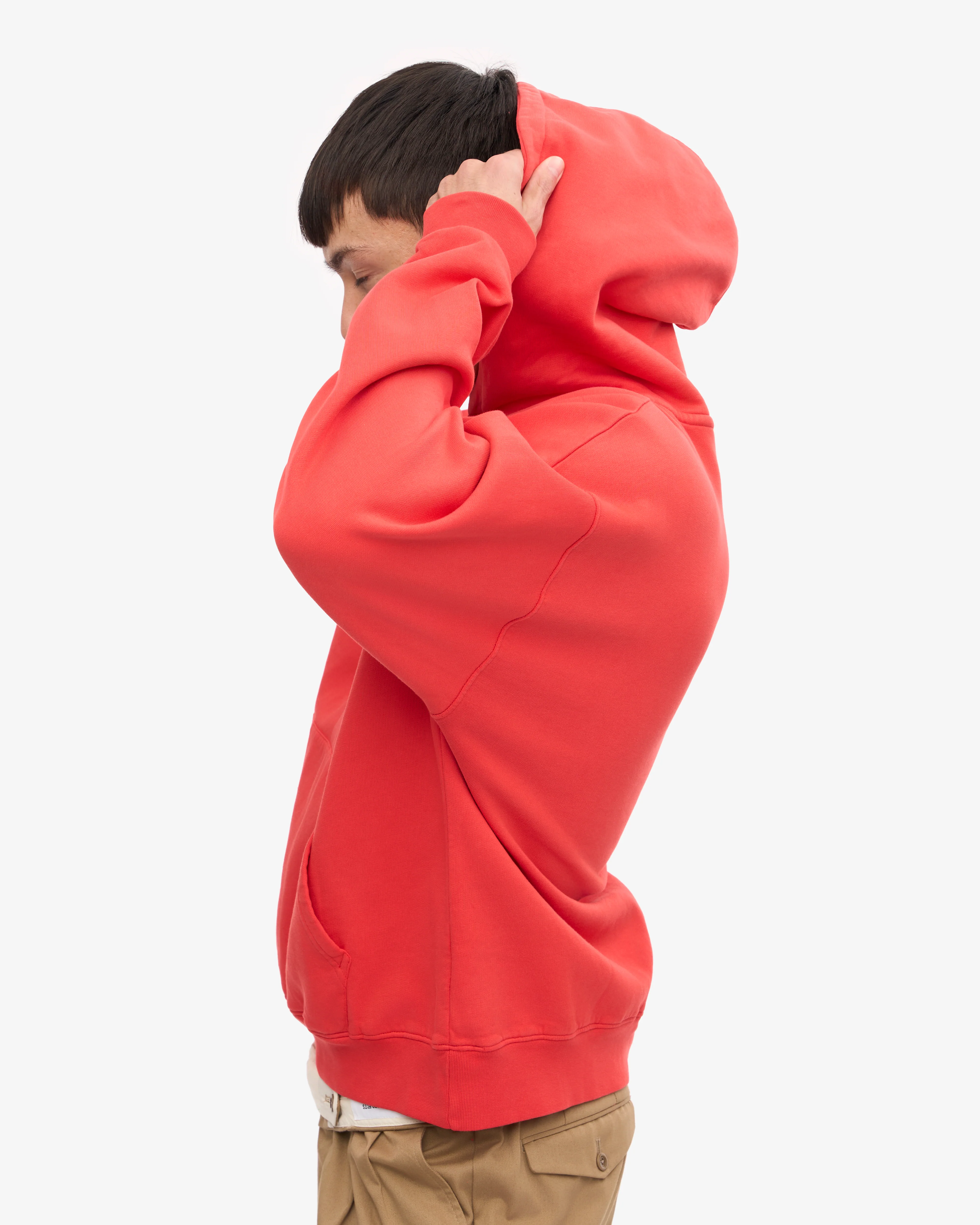 Organic Oversized Hood - Red Tangerine