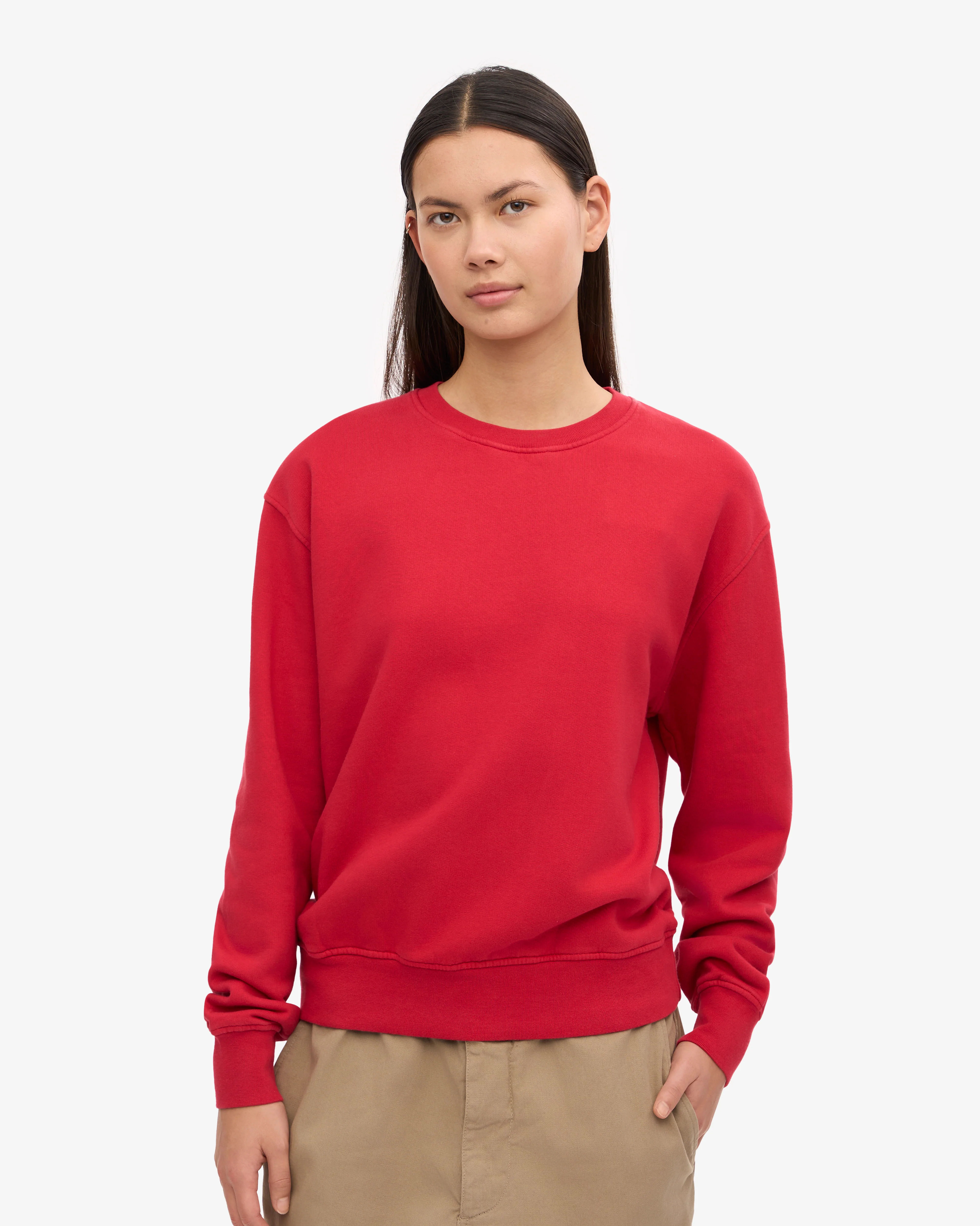 Women Classic Organic Crew - Scarlet Red