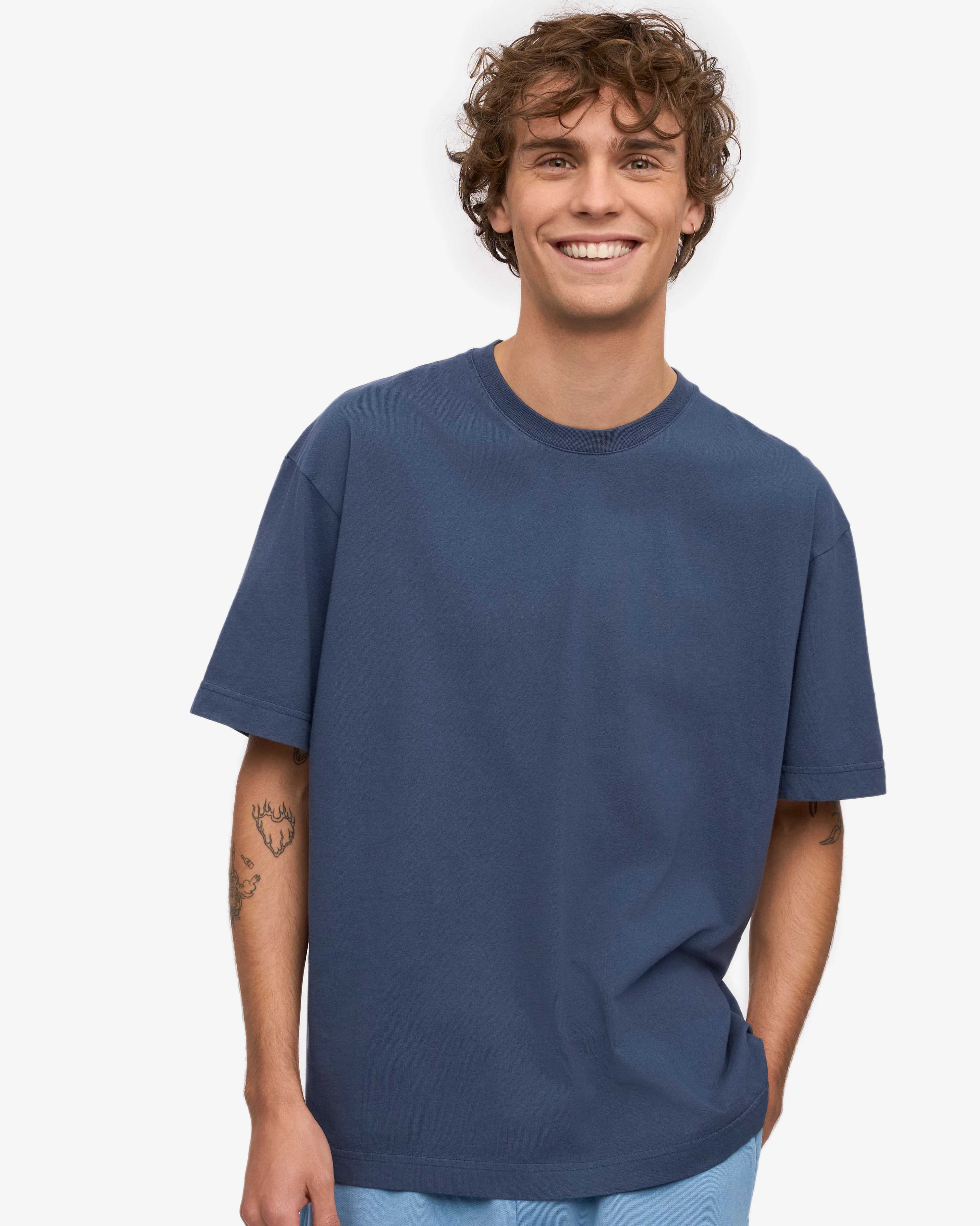 Oversized Organic T-Shirt - Petrol Blue