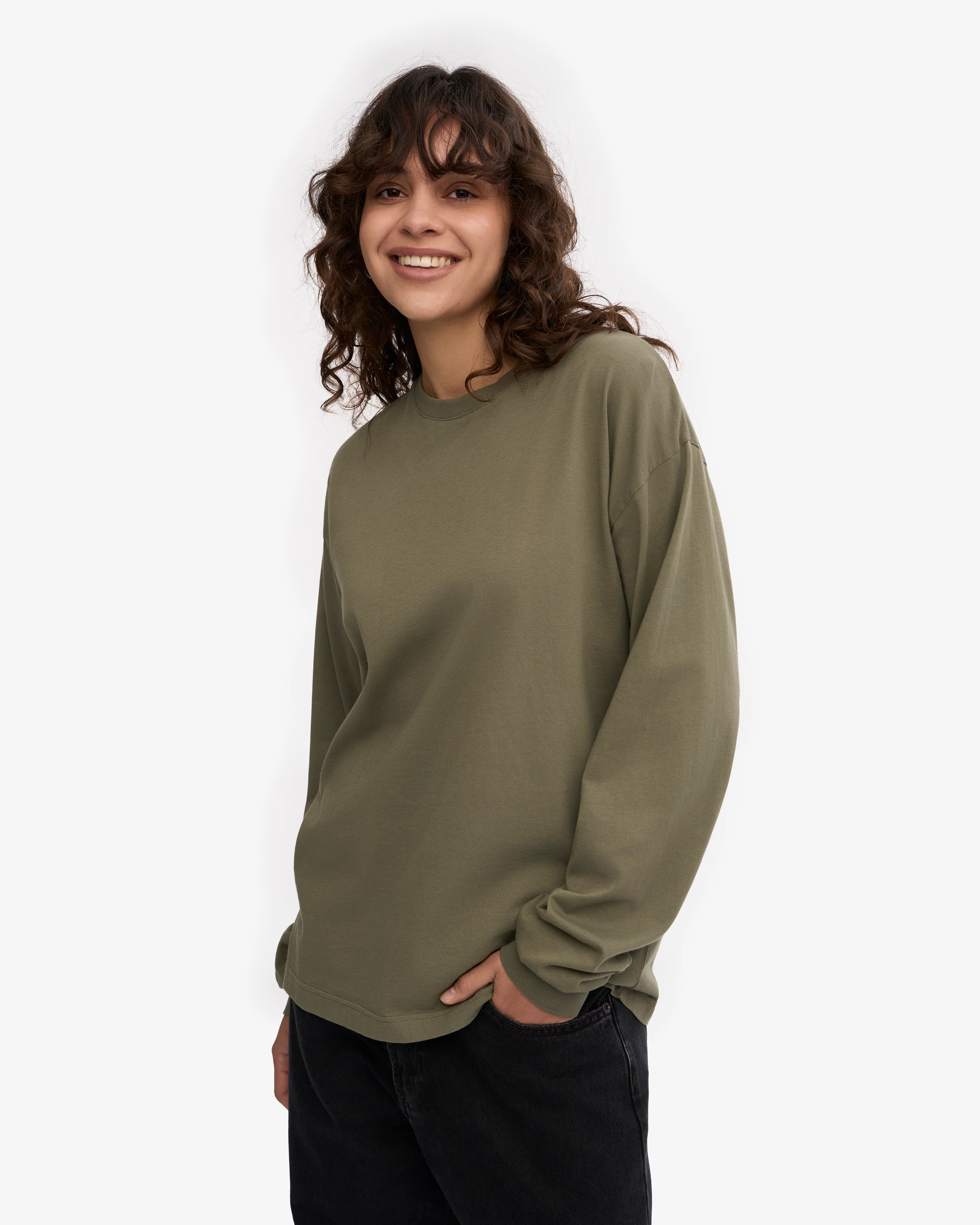 Oversized Organic LS T-Shirt - Dusty Olive
