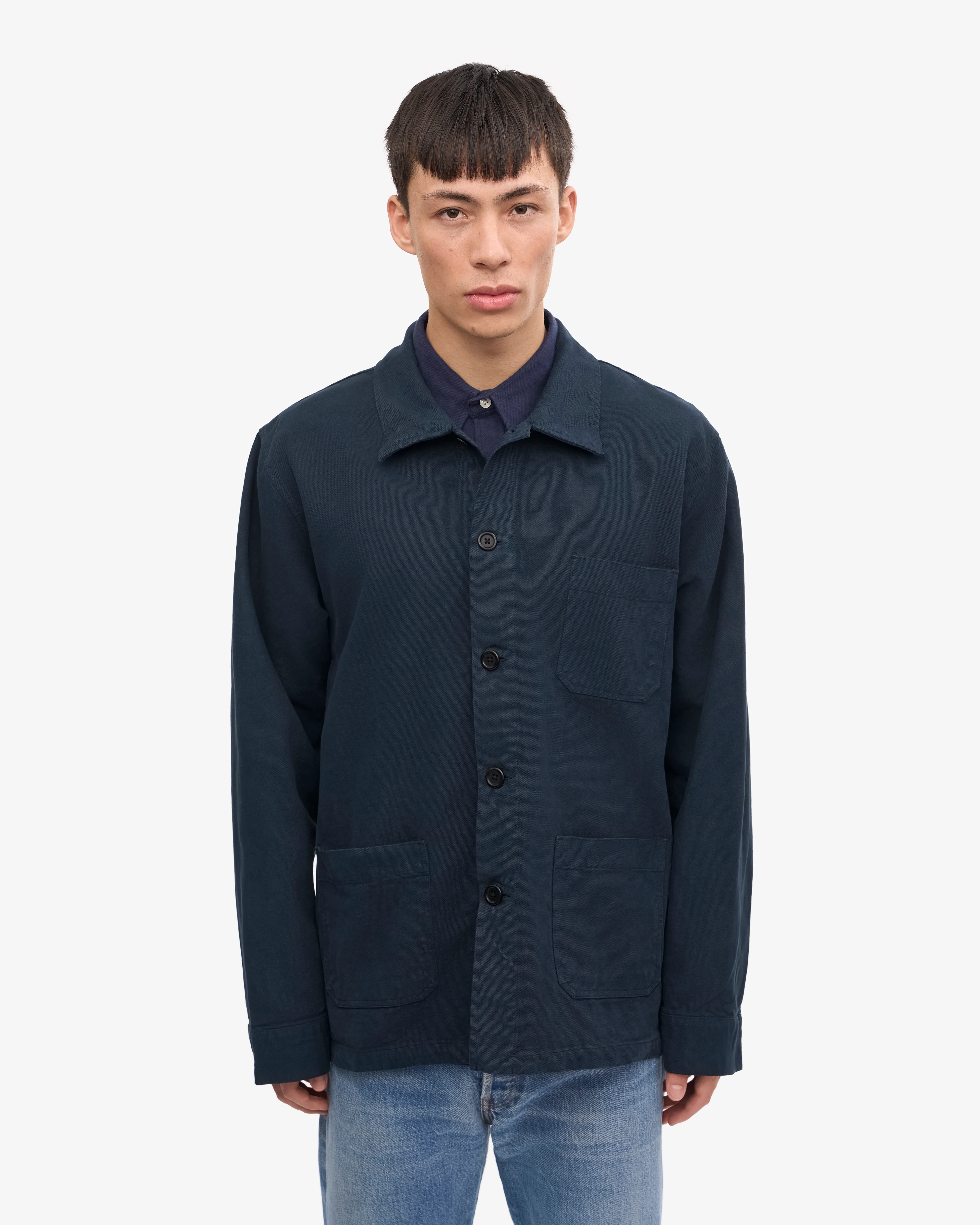Organic Workwear Jacket - Navy Blue