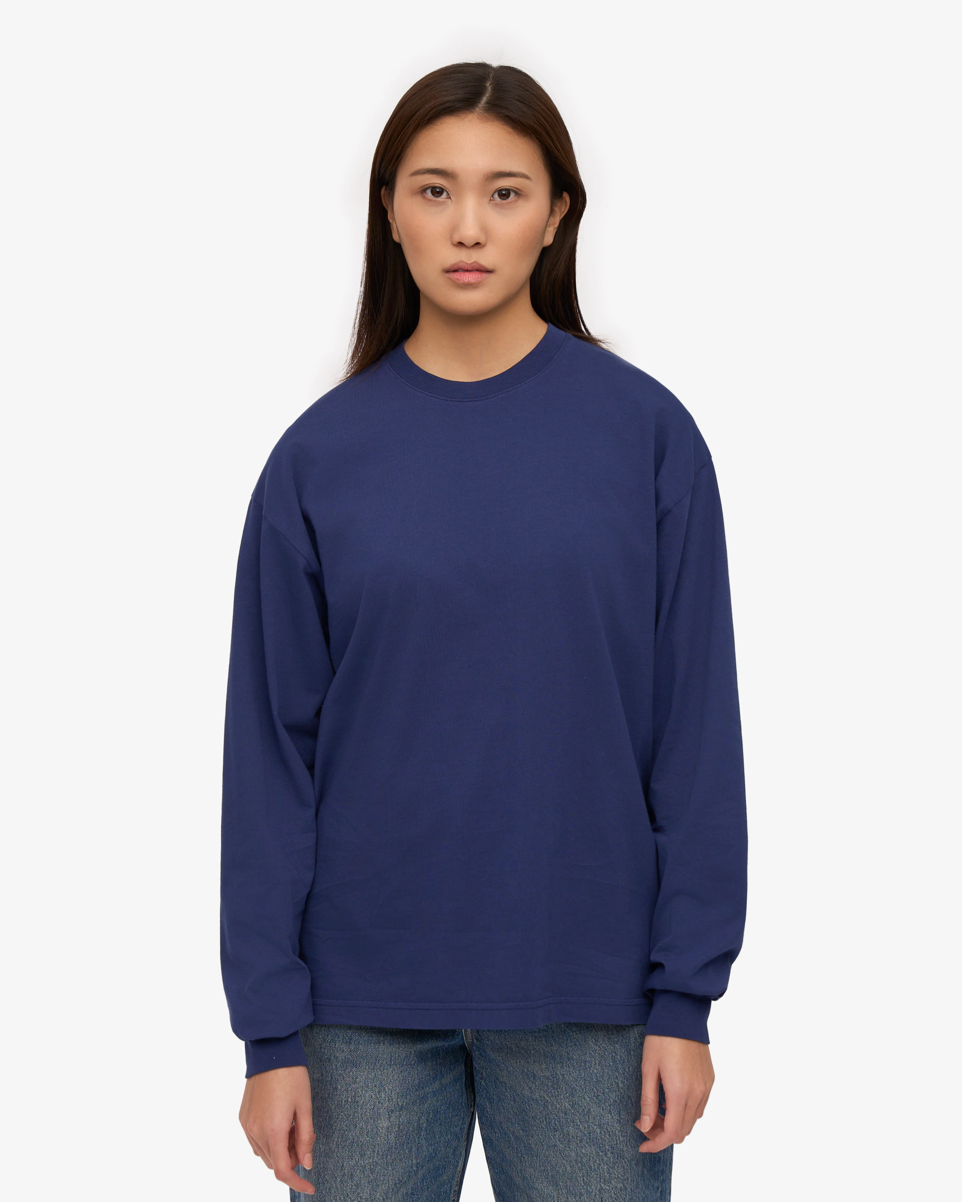 Oversized Organic LS T-Shirt - Marine Blue