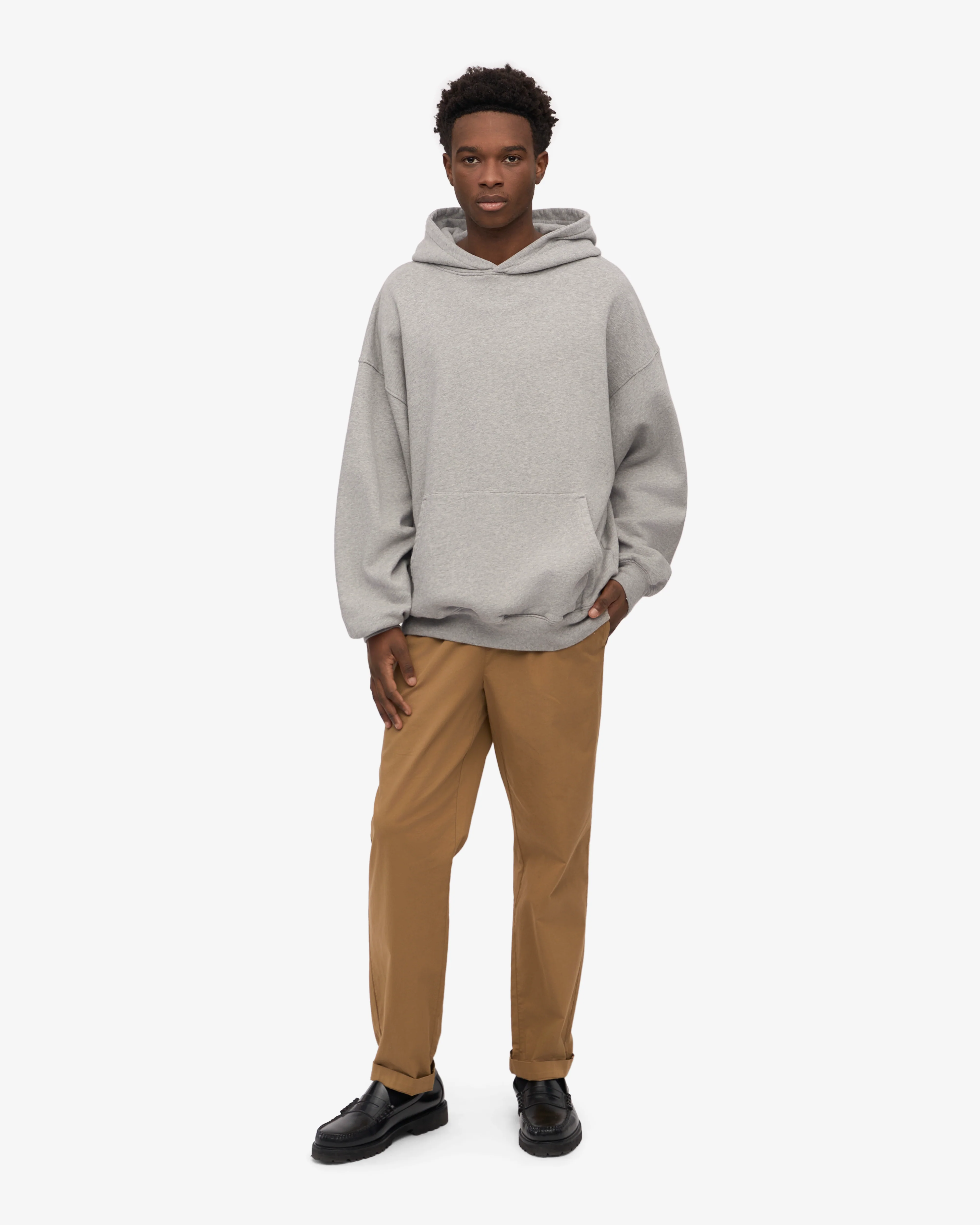 Organic Oversized Hood - Heather Grey