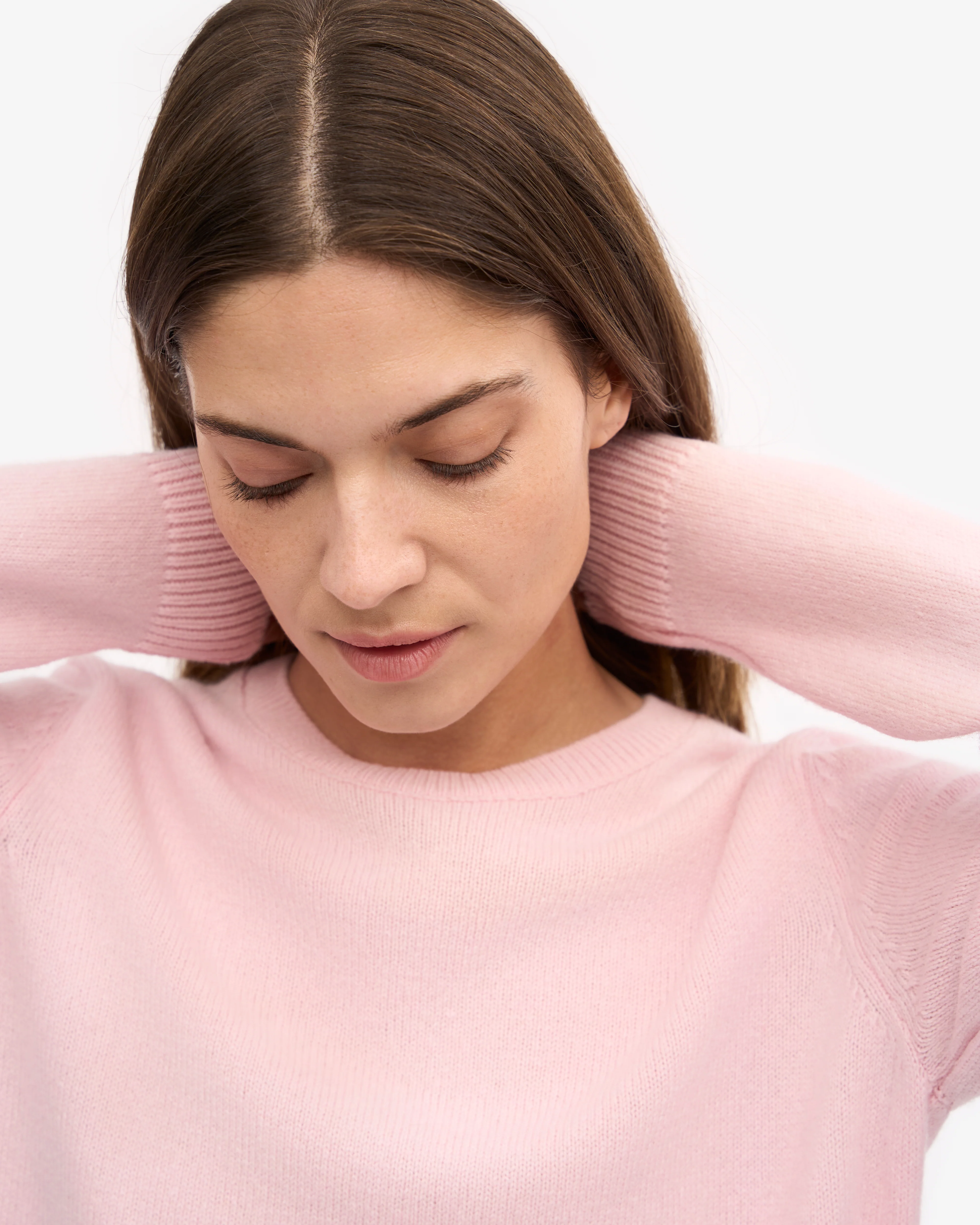 Women Classic Merino Wool Crew - Faded Pink
