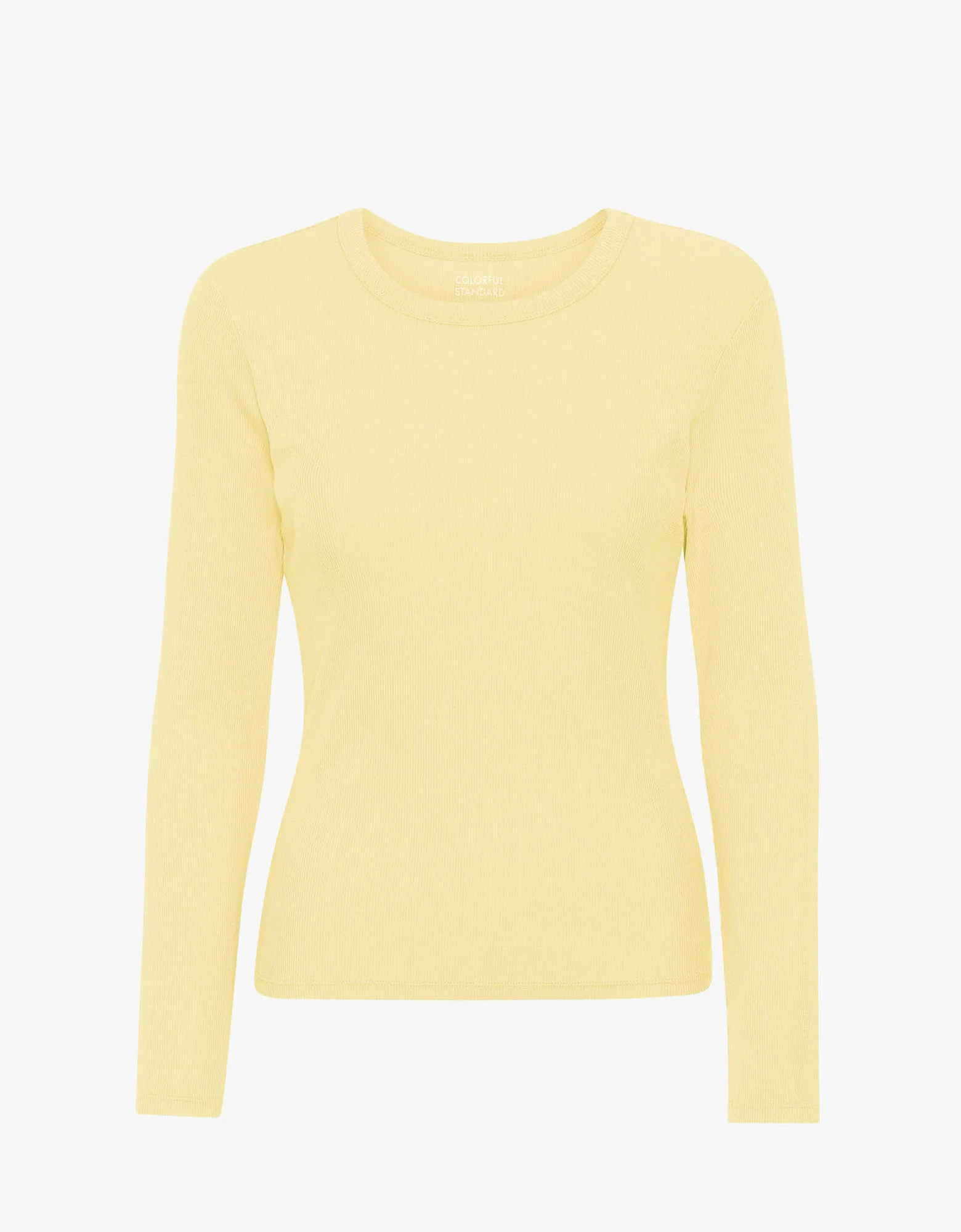 Women Organic Rib LS T-Shirt - Soft Yellow