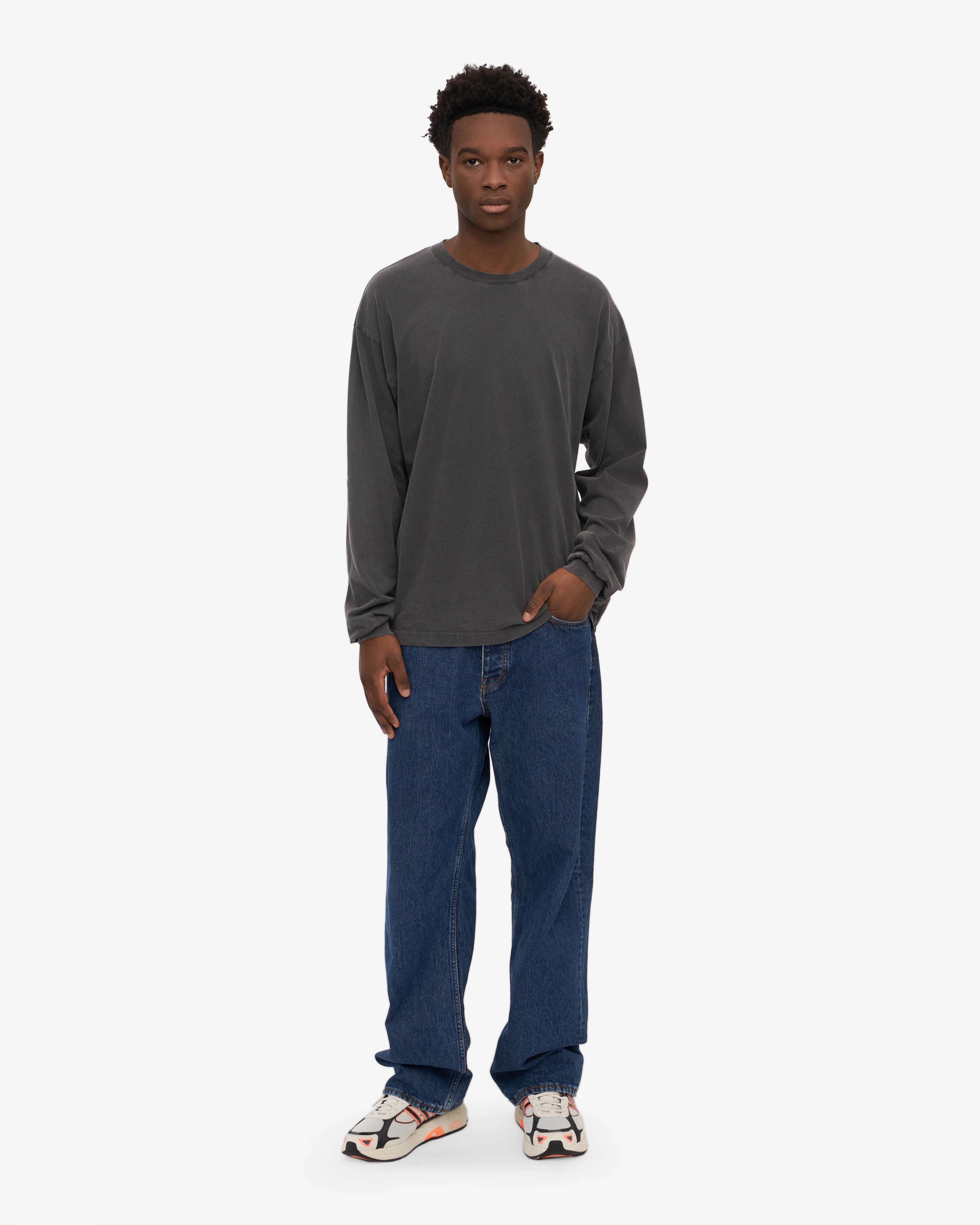 Oversized Organic LS T-Shirt - Faded Black