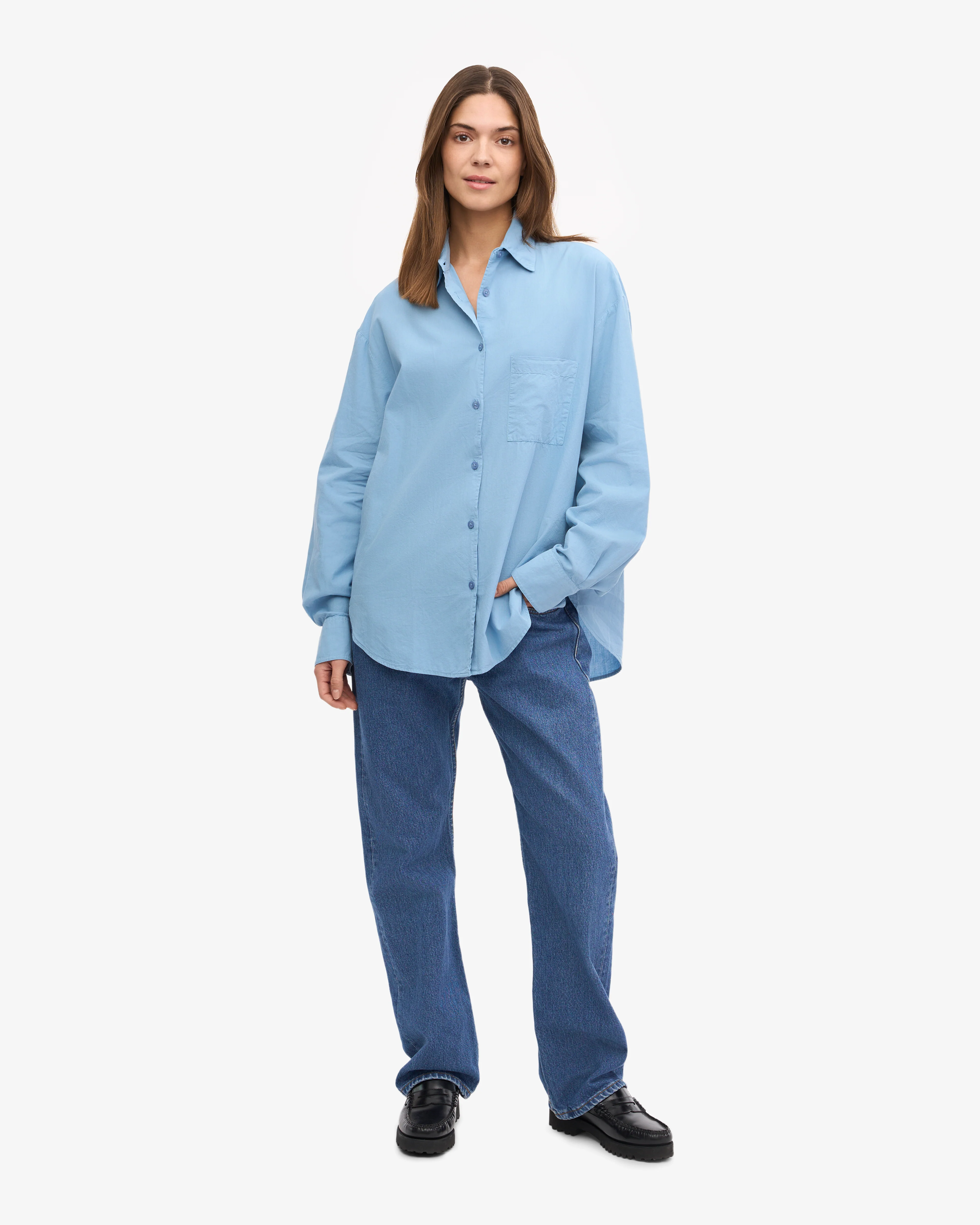 Organic Oversized Shirt - Seaside Blue