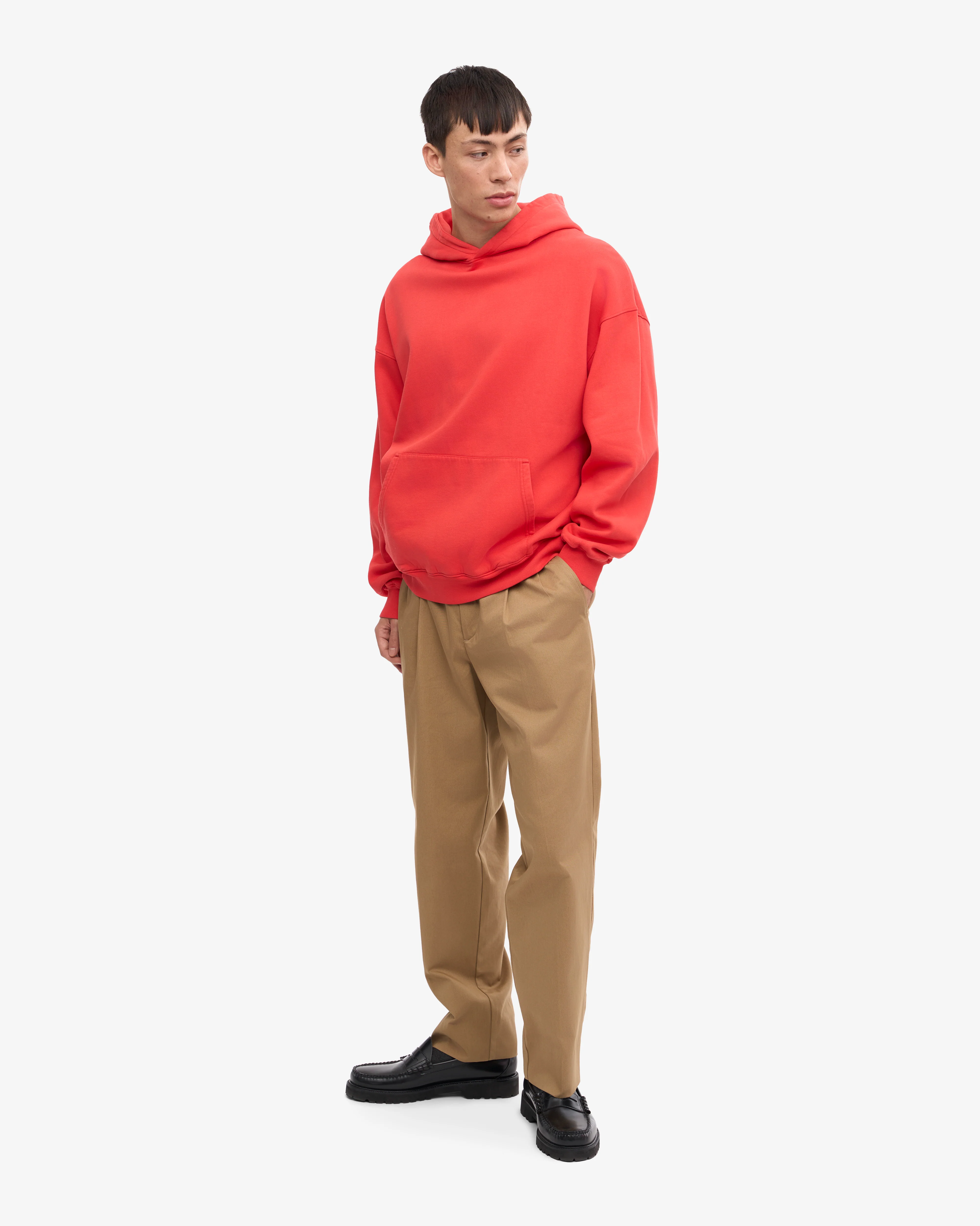 Organic Oversized Hood - Red Tangerine