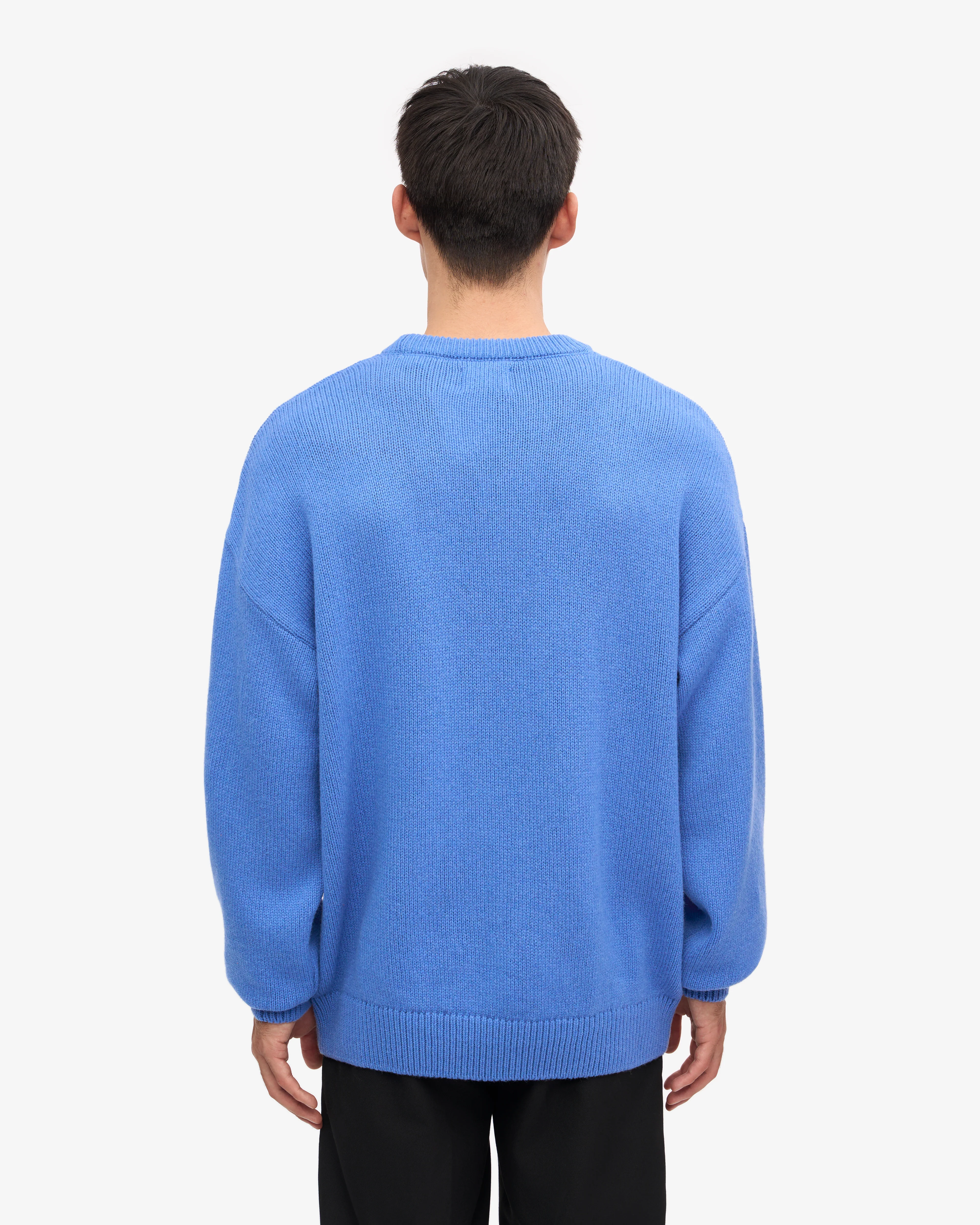 Oversized Merino Wool Crew - Pacific Blue