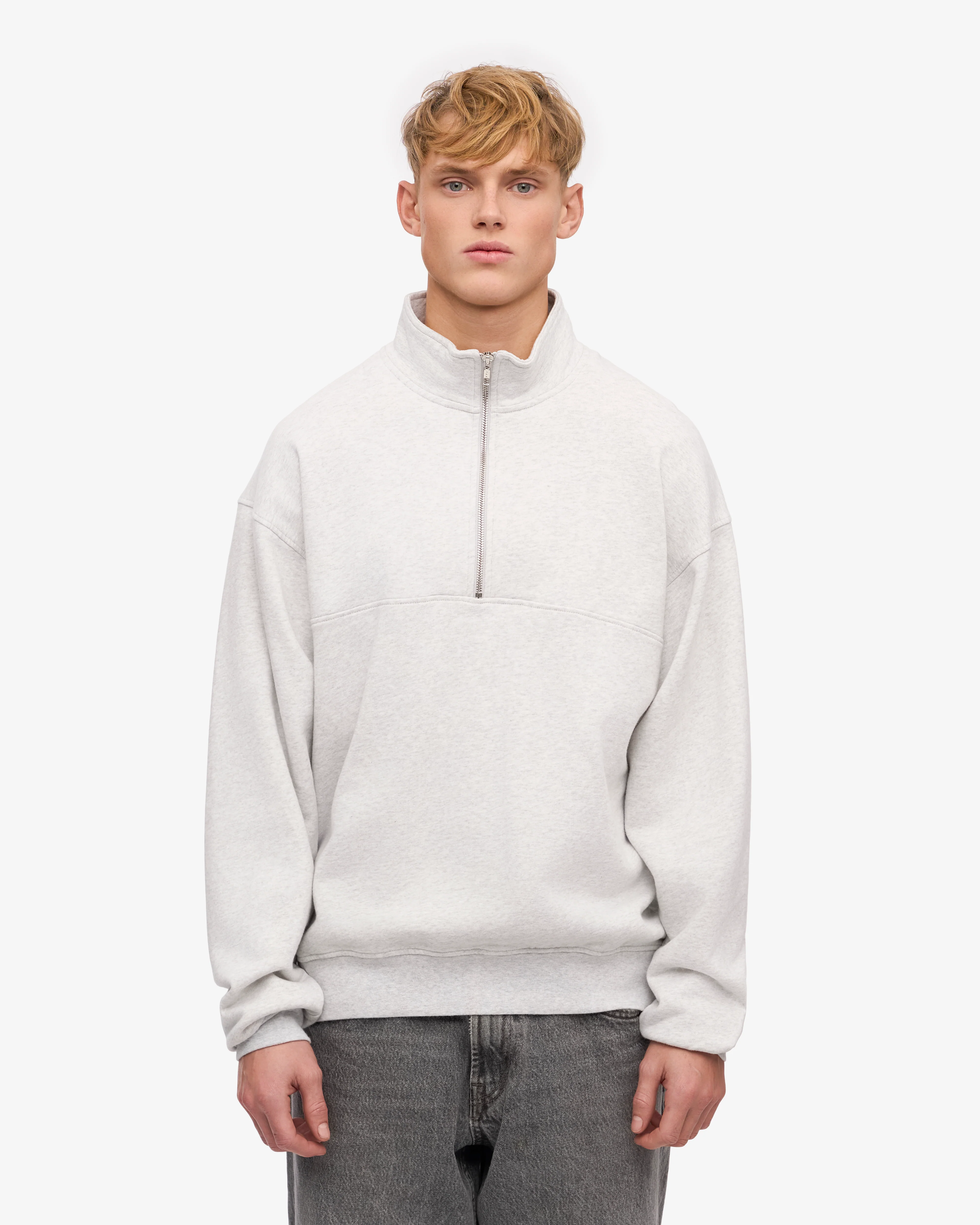 Organic Quarter Zip - Snow Melange
