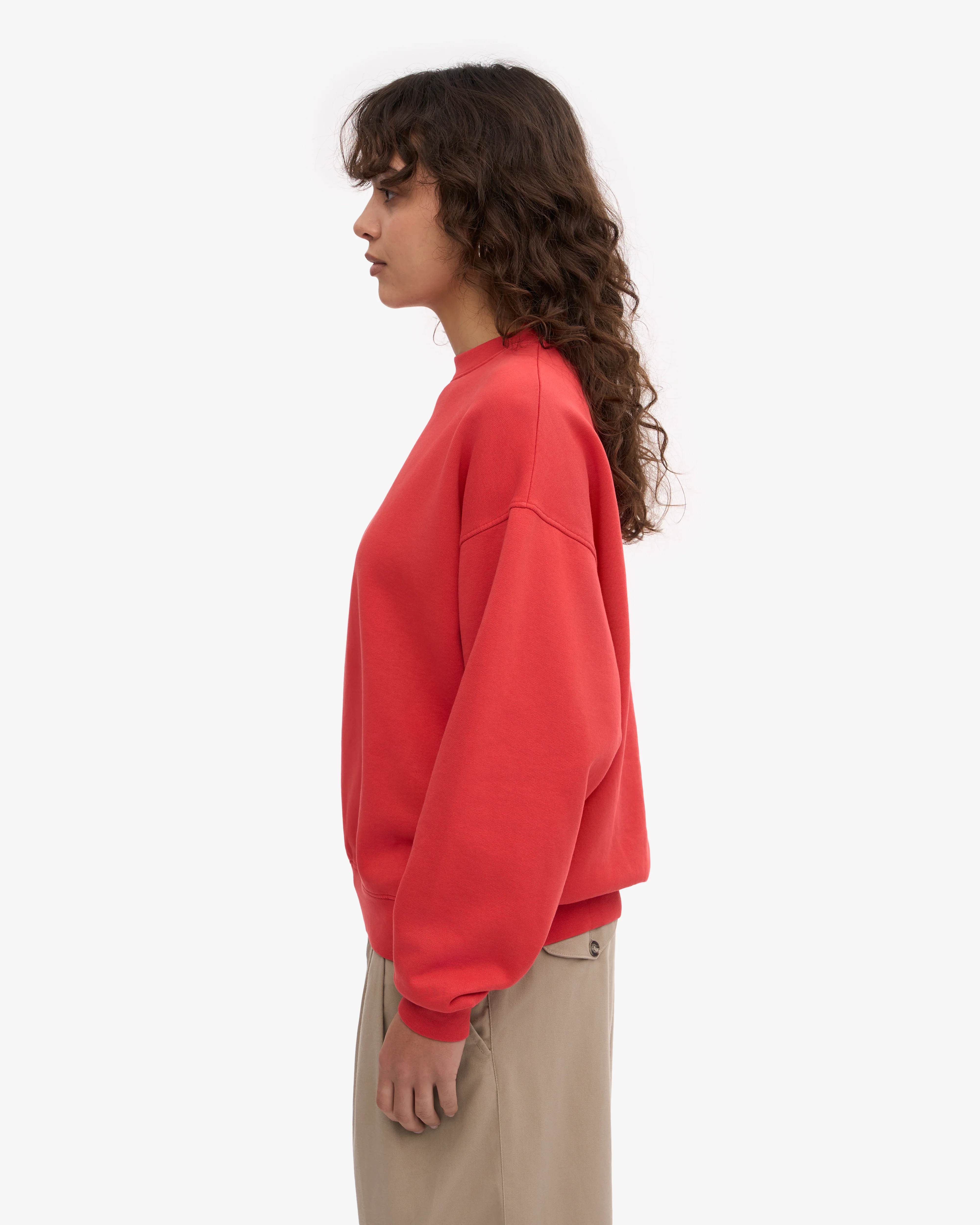 Organic Oversized Crew - Red Tangerine