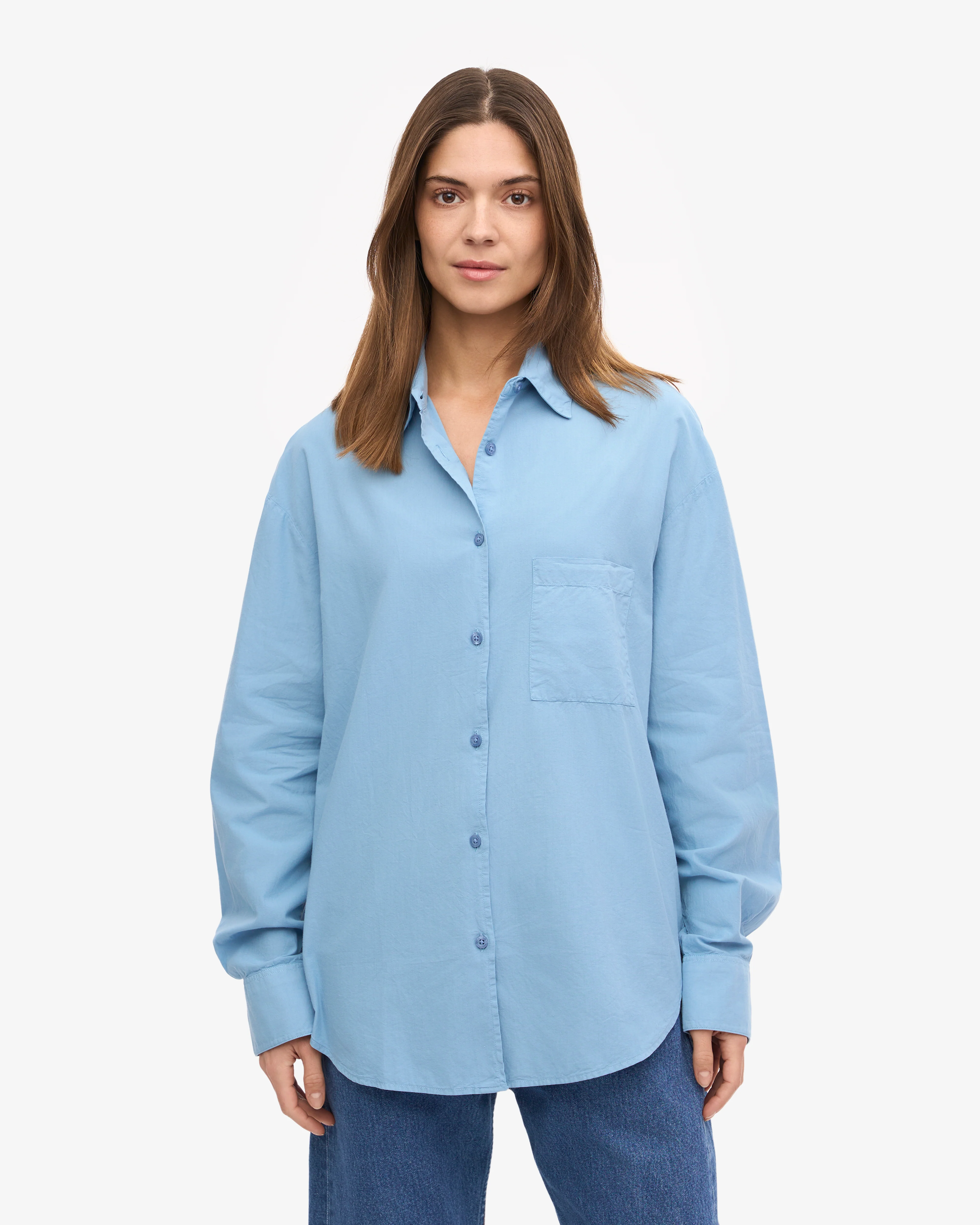 Organic Oversized Shirt - Seaside Blue