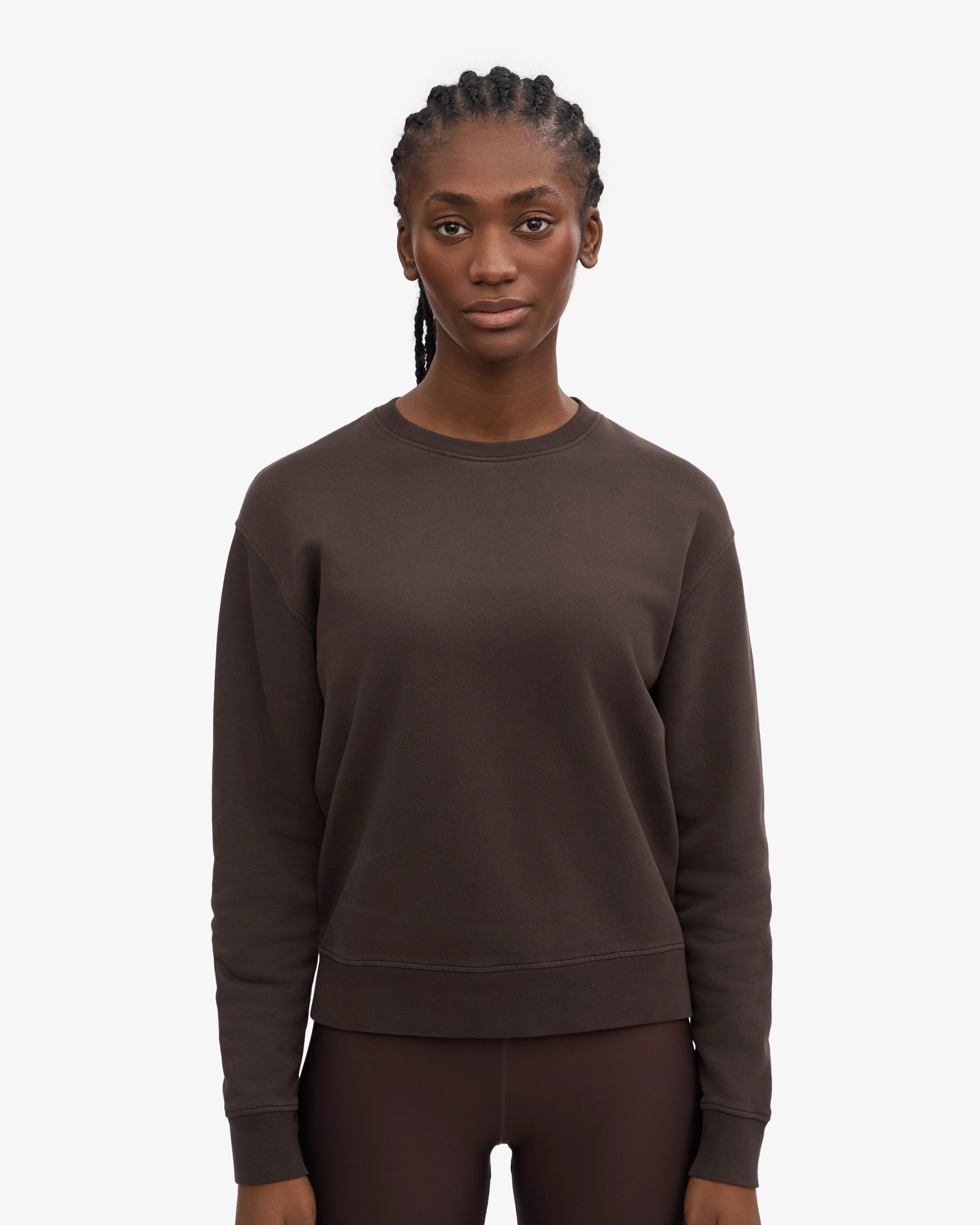 Women Classic Organic Crew - Coffee Brown