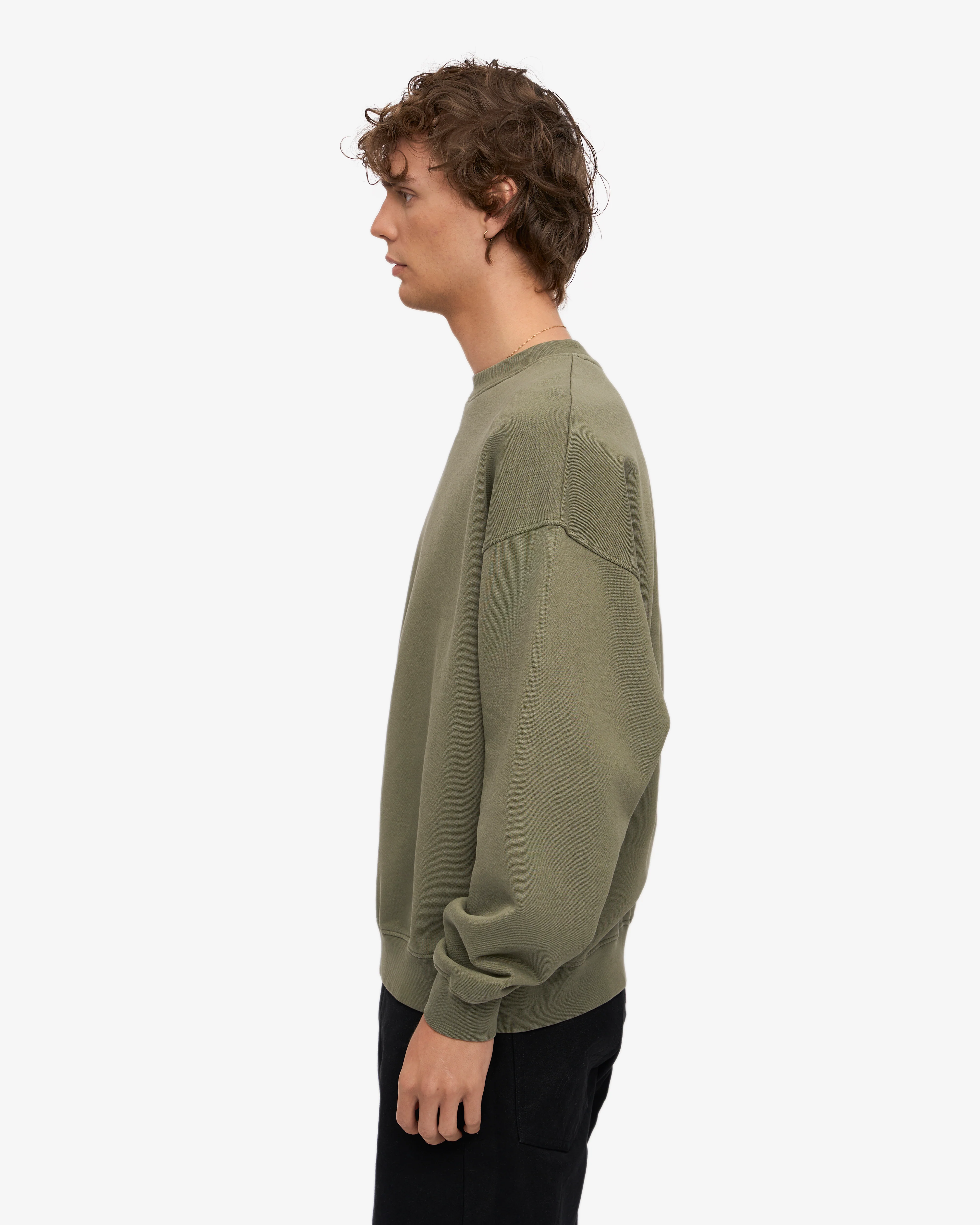 Organic Oversized Crew - Dusty Olive