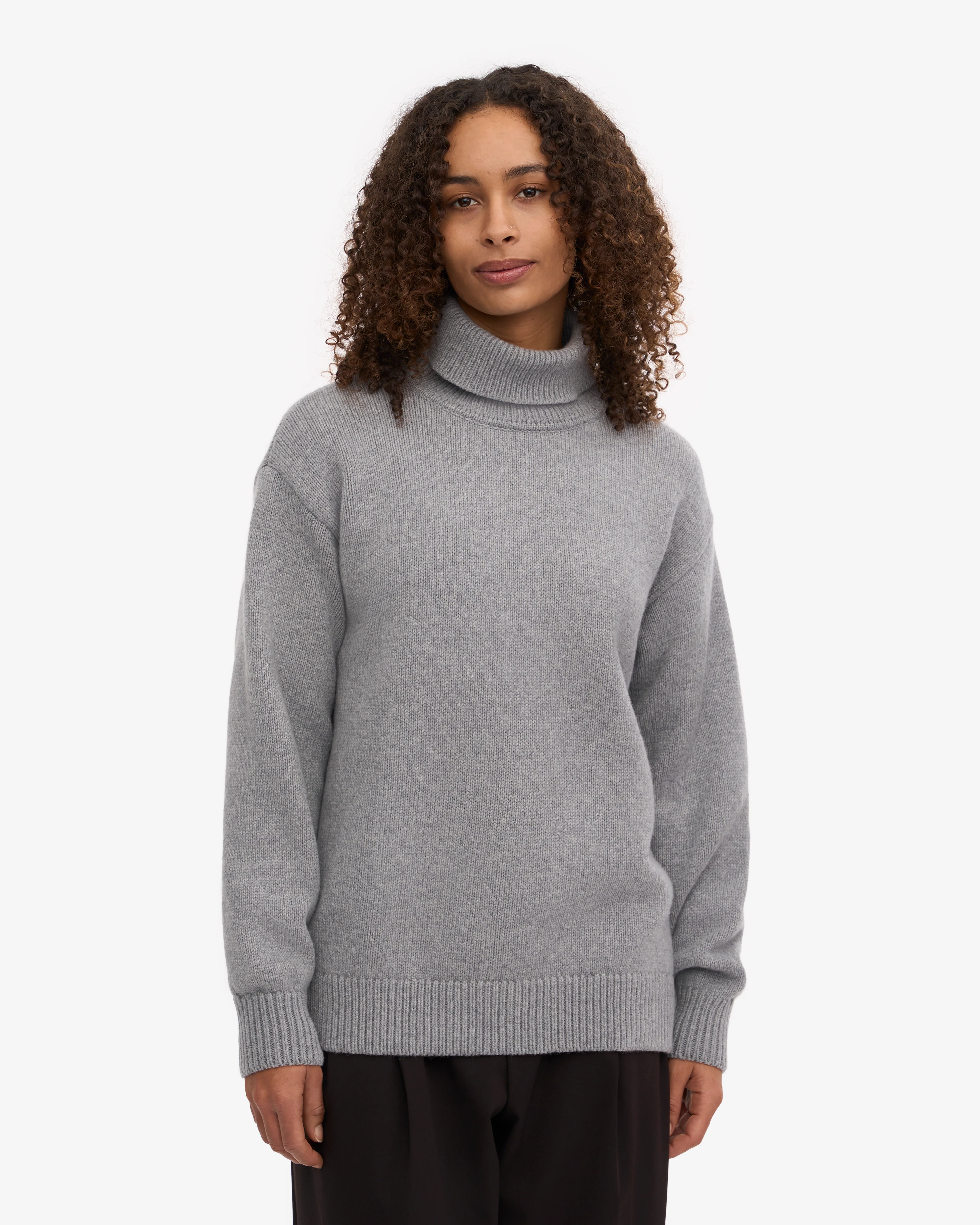 Merino Wool Turtleneck - Heather Grey