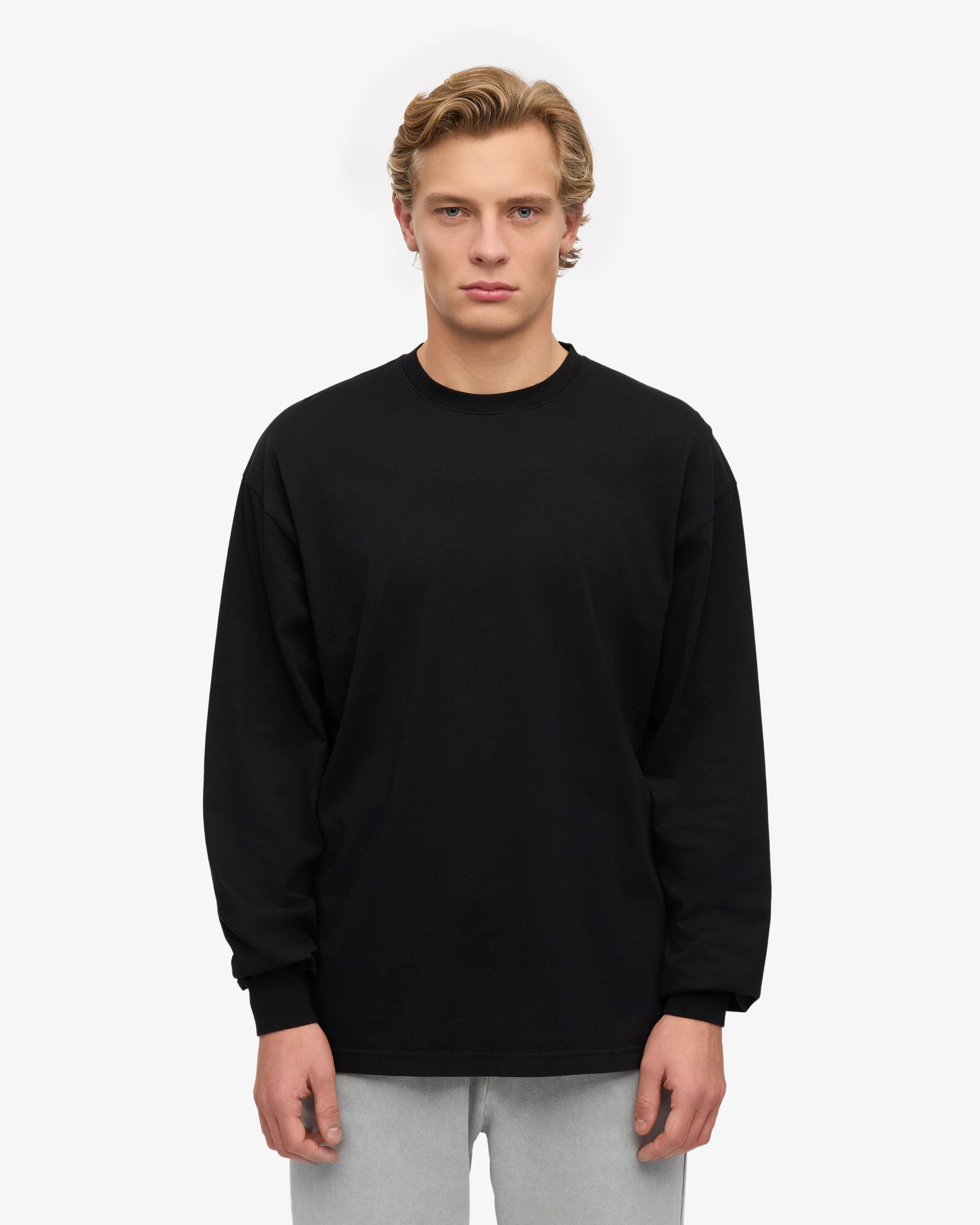 Oversized Organic LS T-Shirt - Deep Black