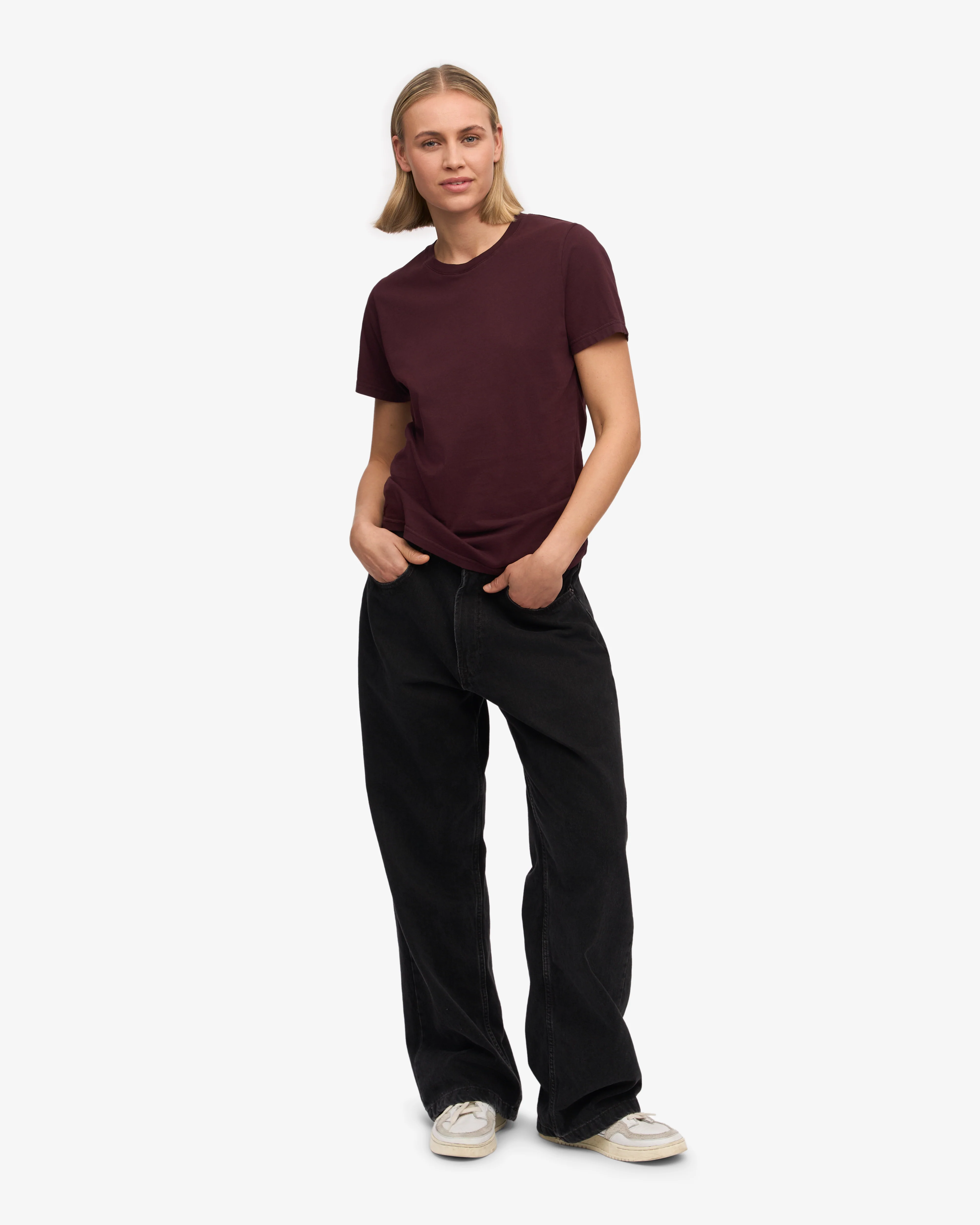 Women Light Organic Tee - Oxblood Red