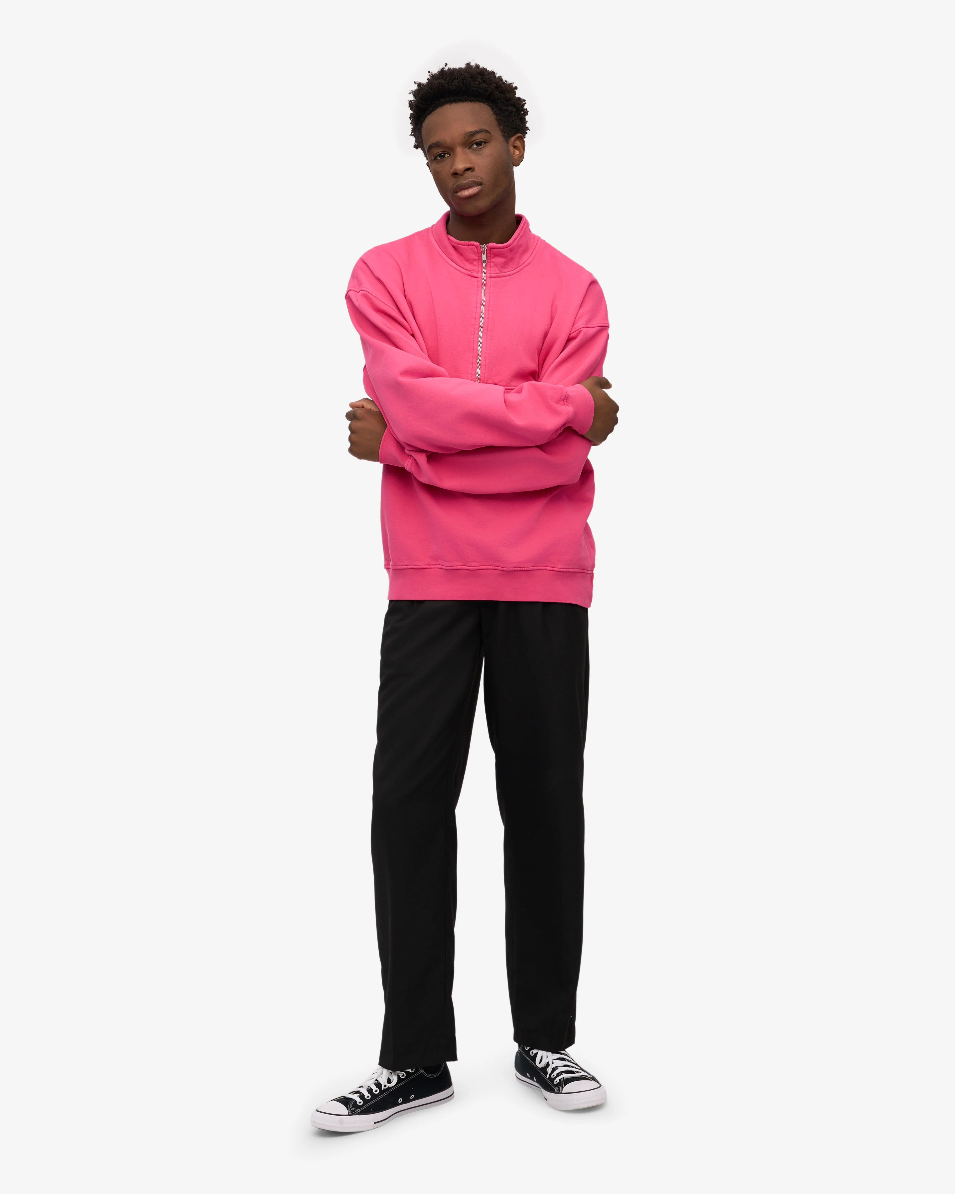 Organic Quarter Zip - Bubblegum Pink