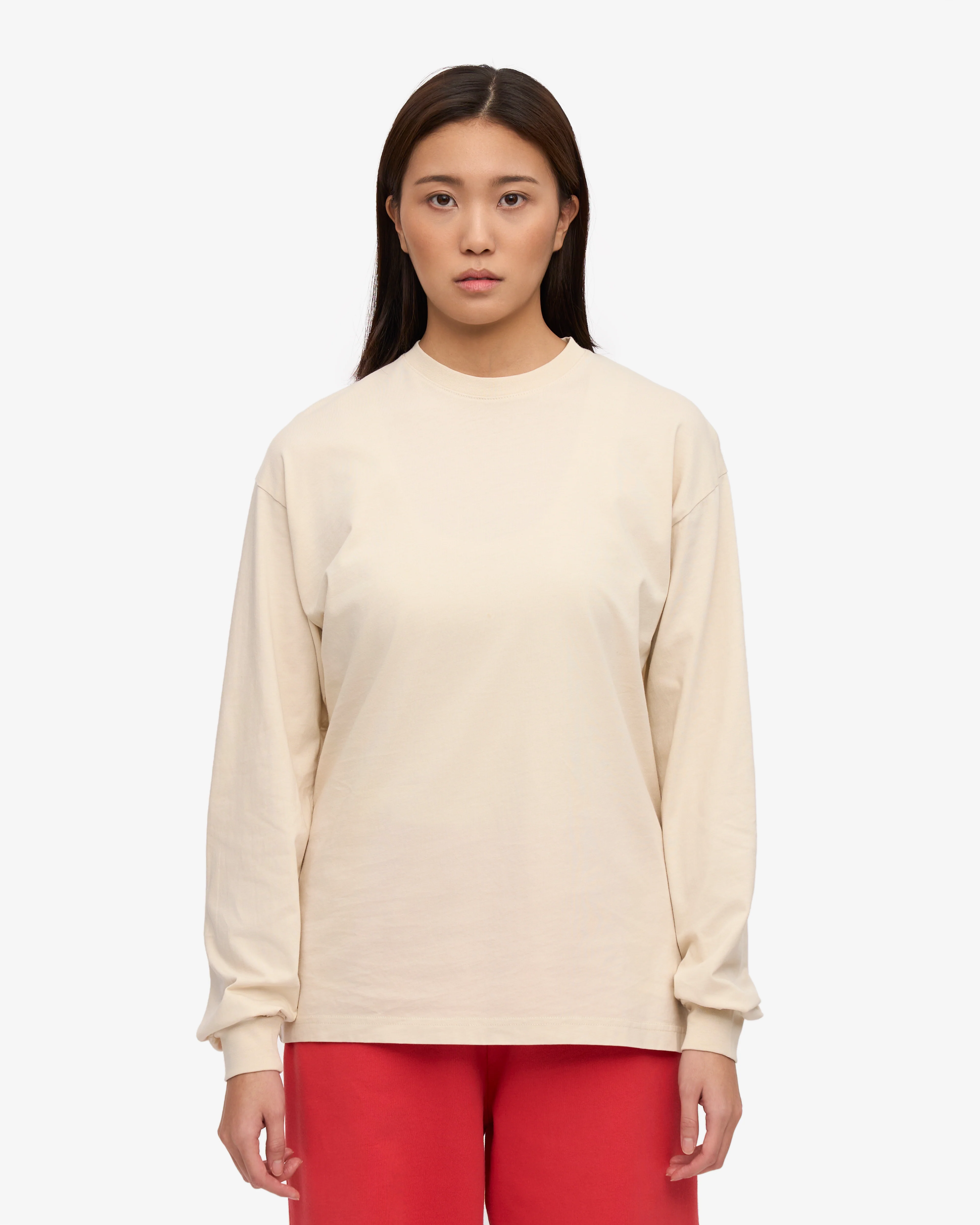 Oversized Organic LS T-Shirt - Ivory White