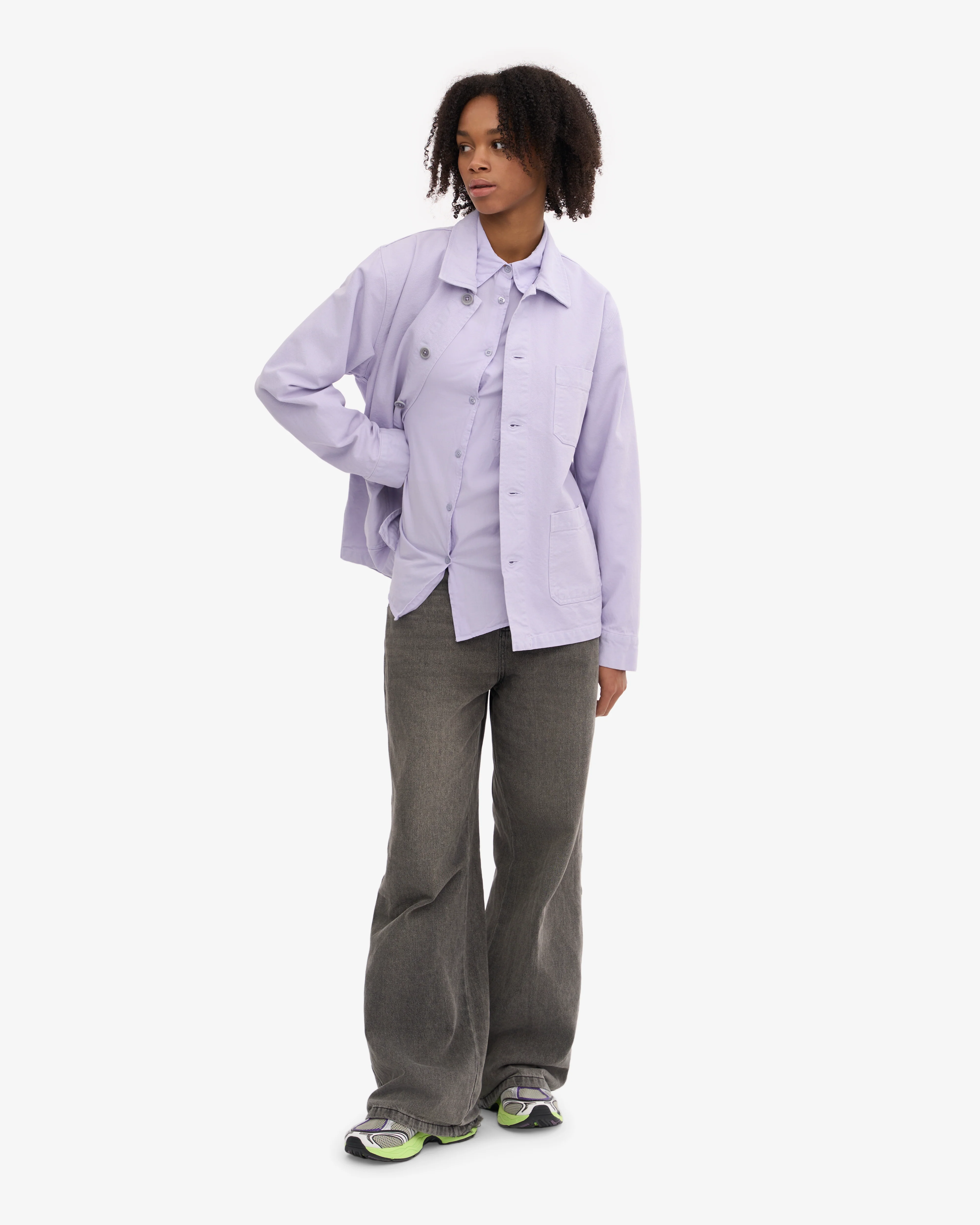 Organic Workwear Jacket - Soft Lavender