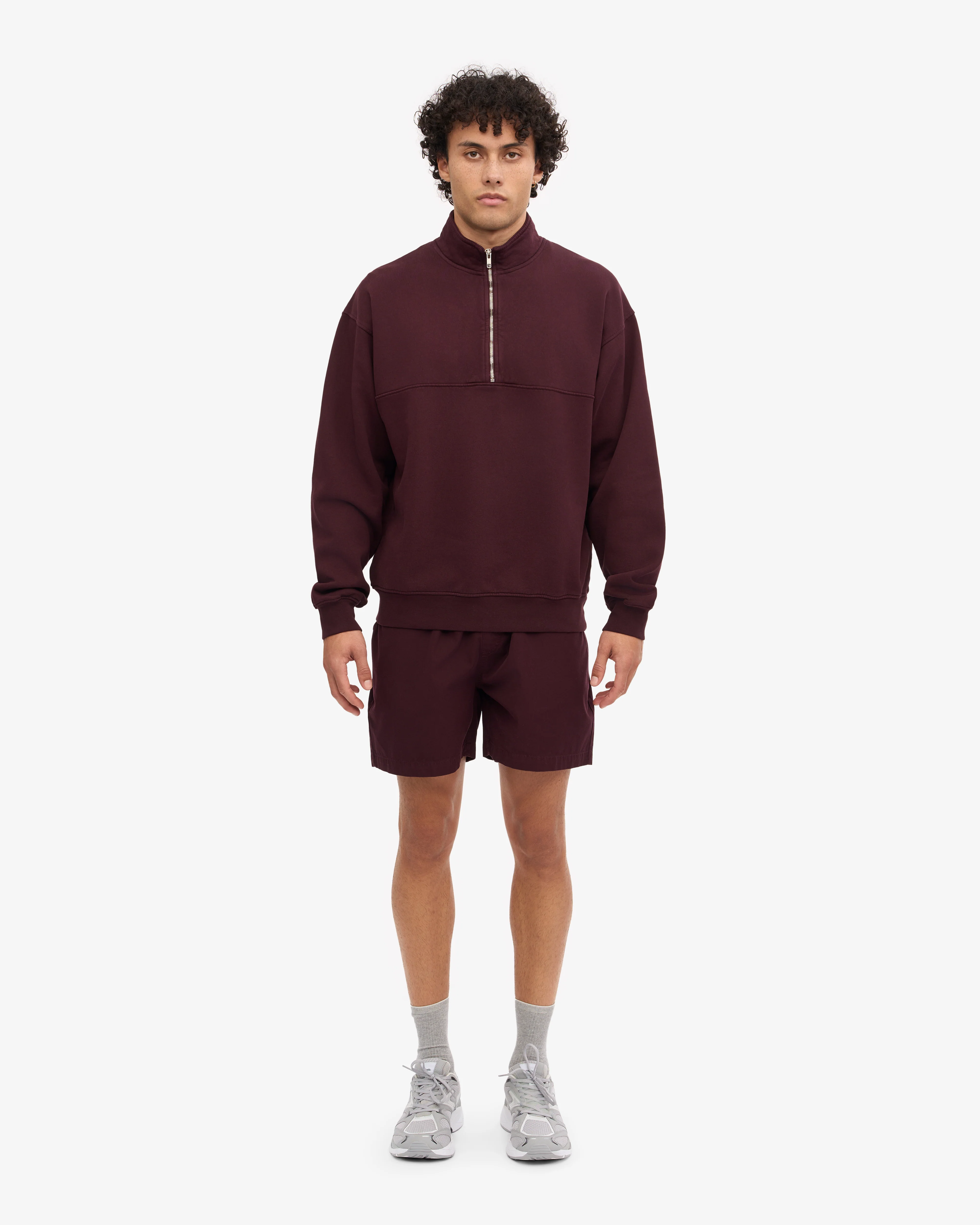 Organic Quarter Zip - Oxblood Red