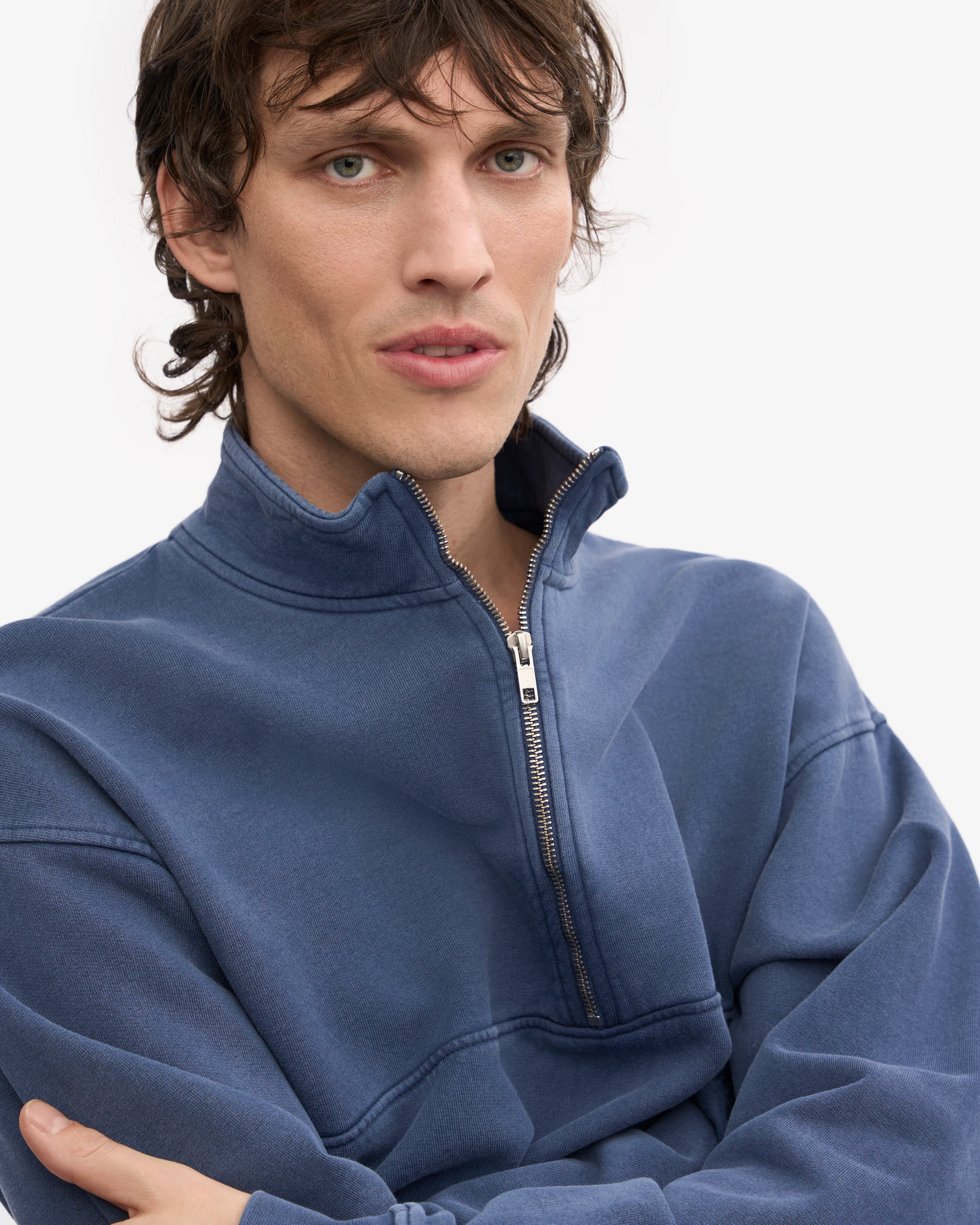 Organic Quarter Zip - Neptune Blue
