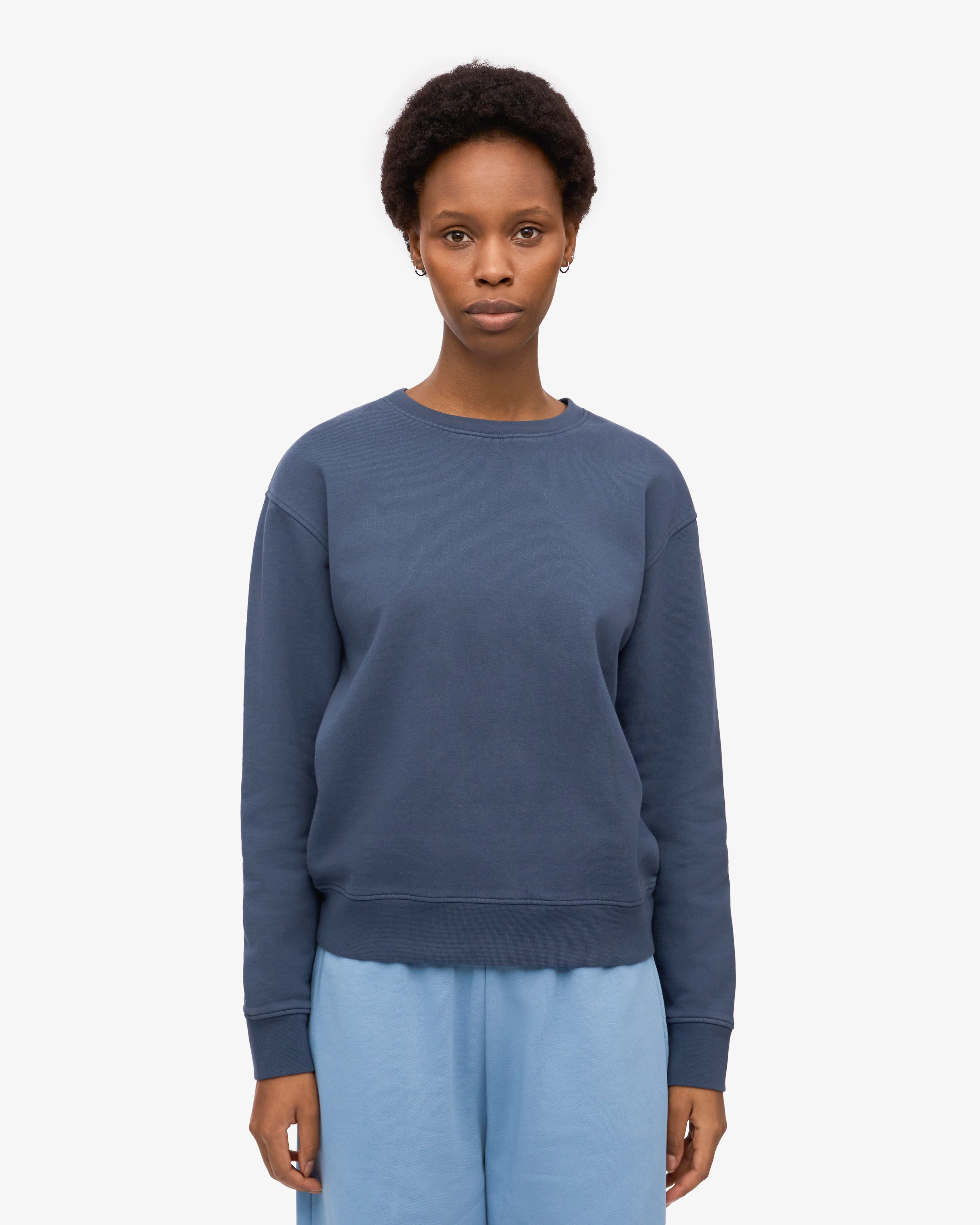 Women Classic Organic Crew - Petrol Blue