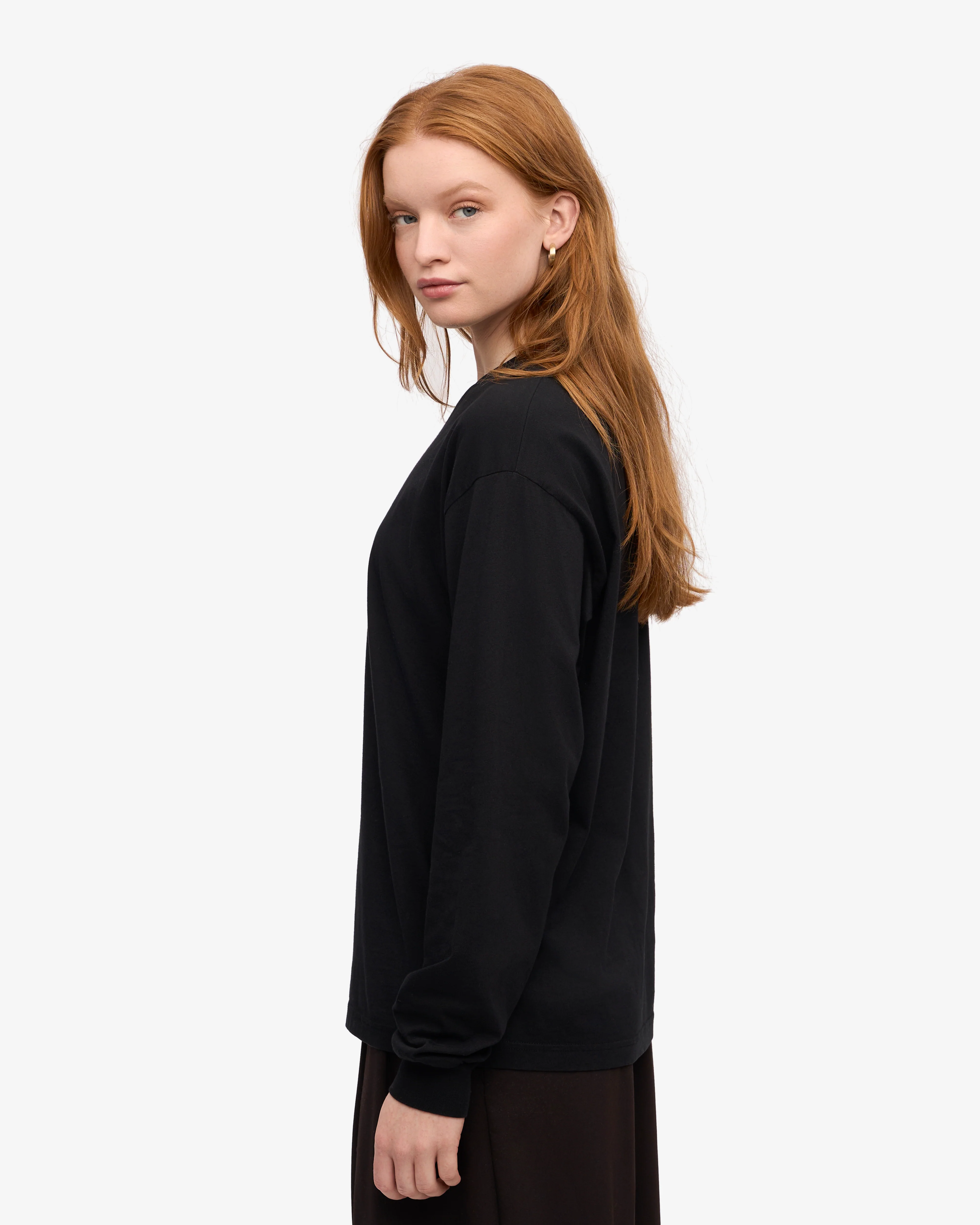 Oversized Organic LS T-Shirt - Deep Black