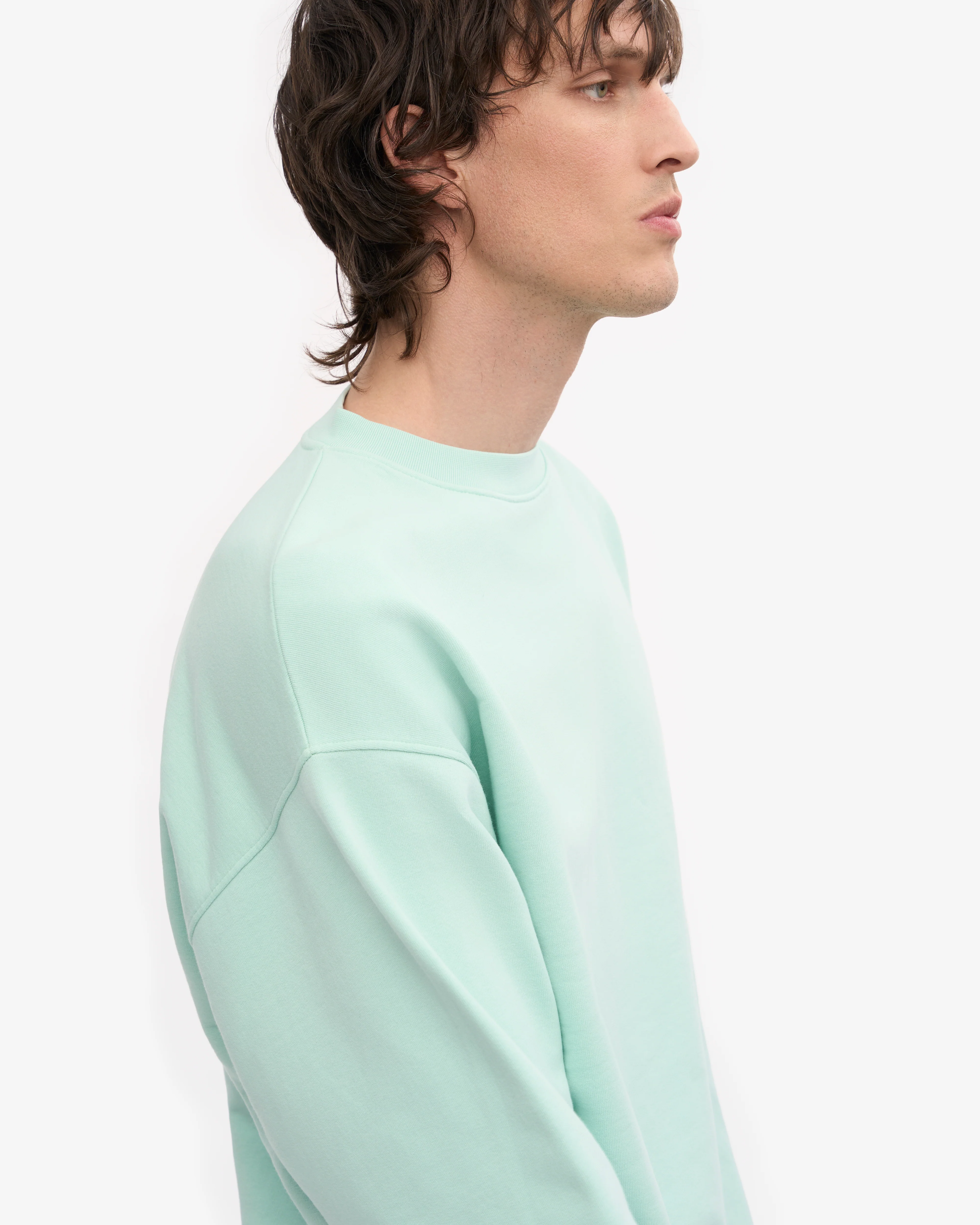 Organic Oversized Crew - Light Aqua