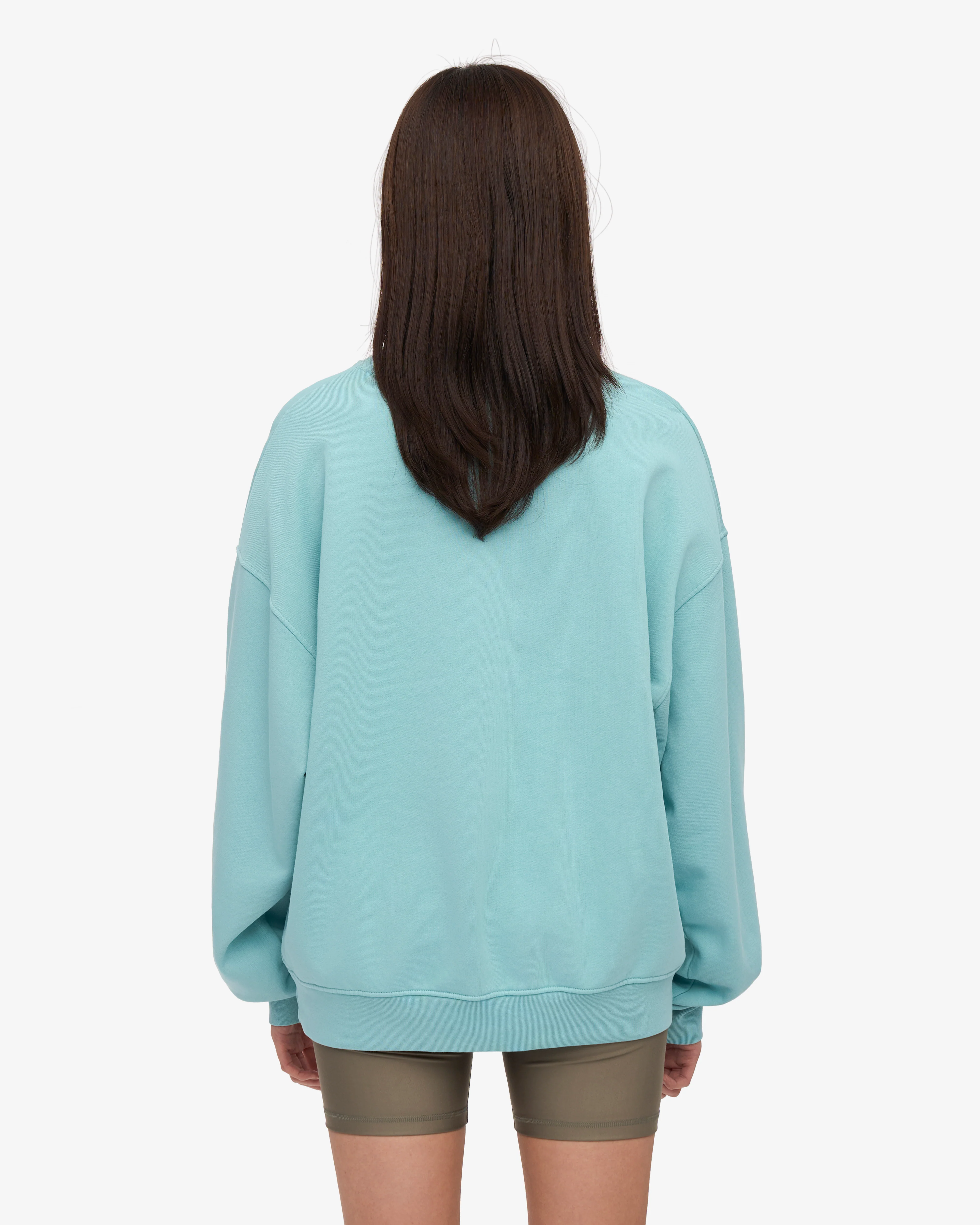 Organic Oversized Crew - Teal Blue