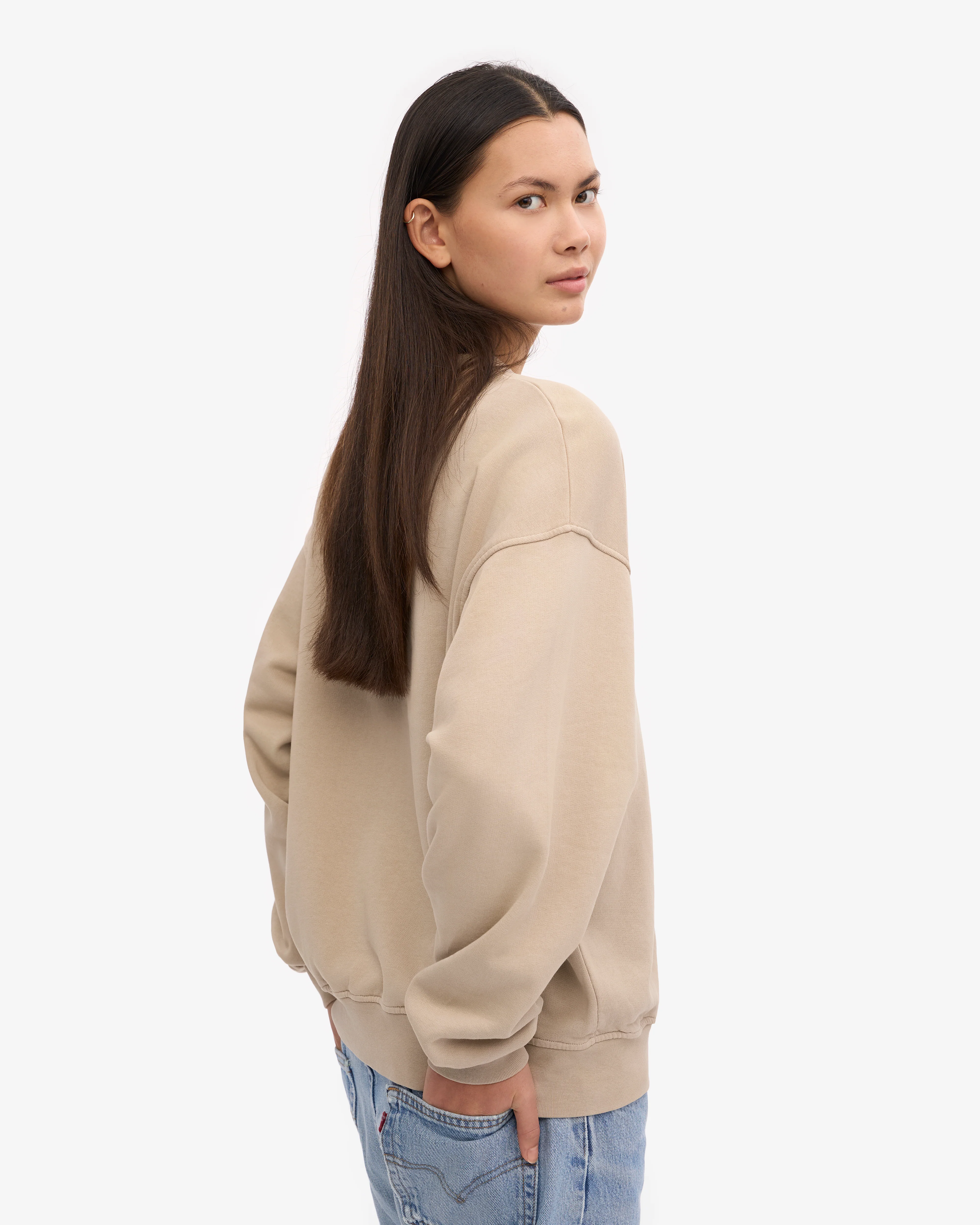 Organic Oversized Crew - Oyster Grey