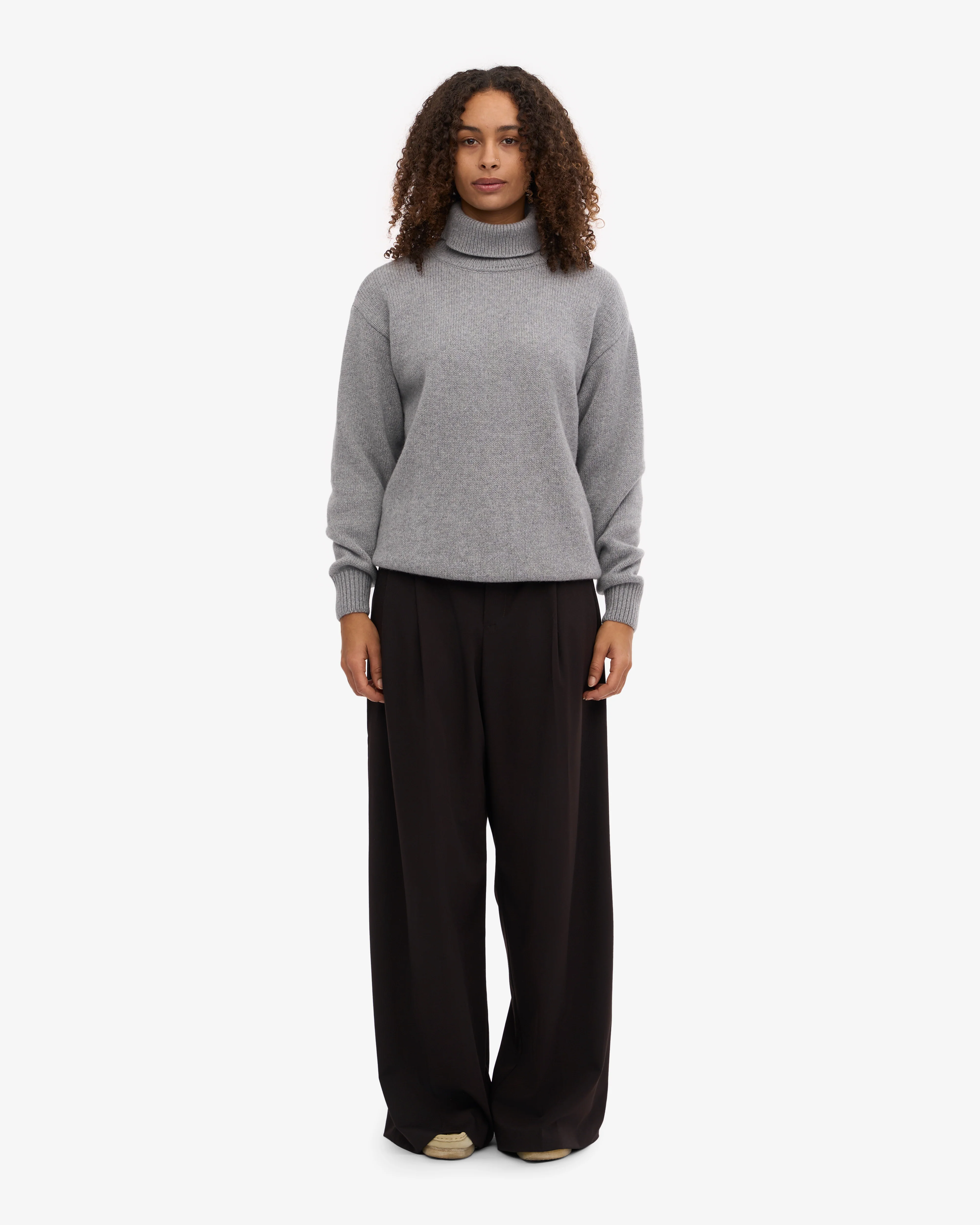 Merino Wool Turtleneck - Heather Grey