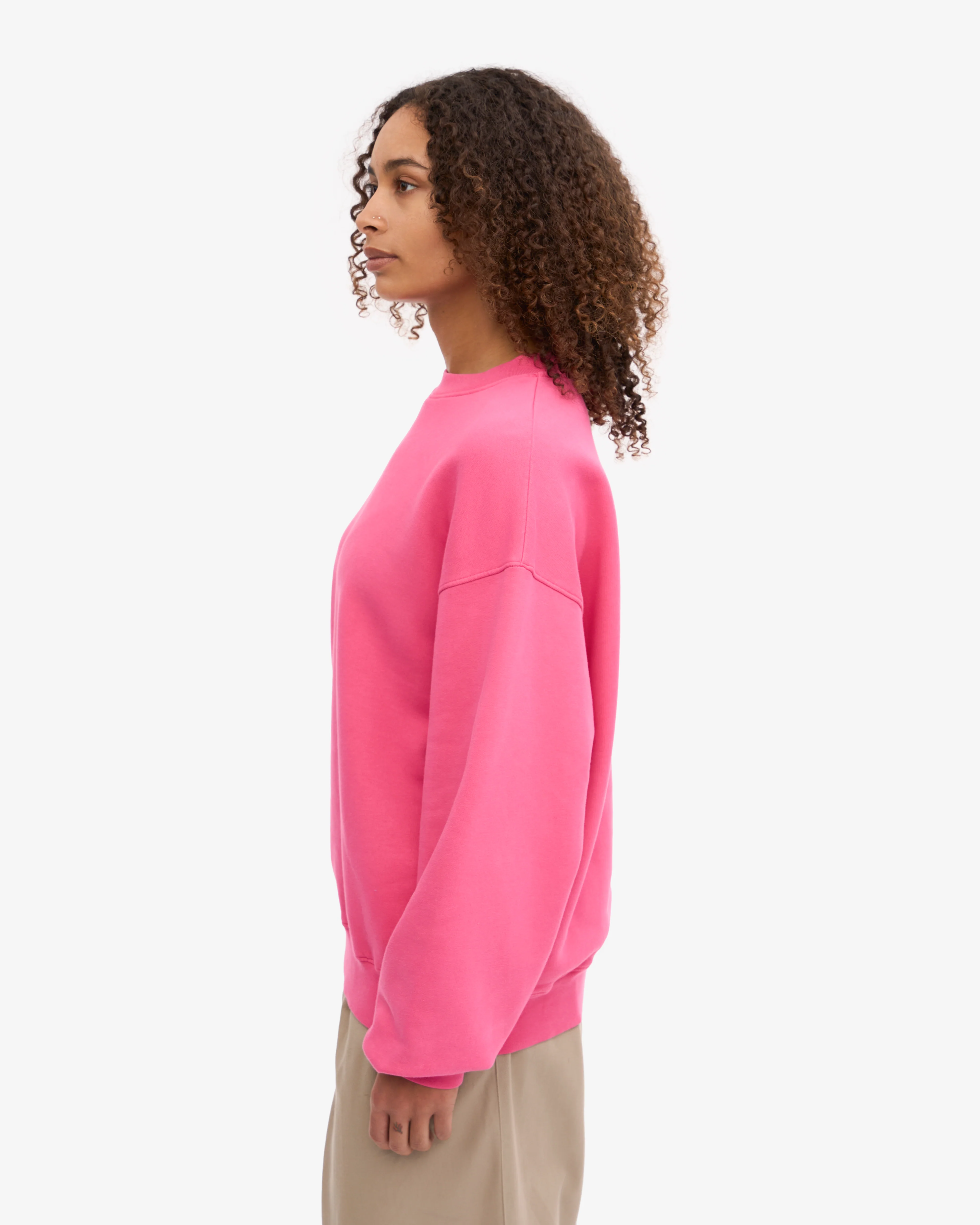 Organic Oversized Crew - Bubblegum Pink