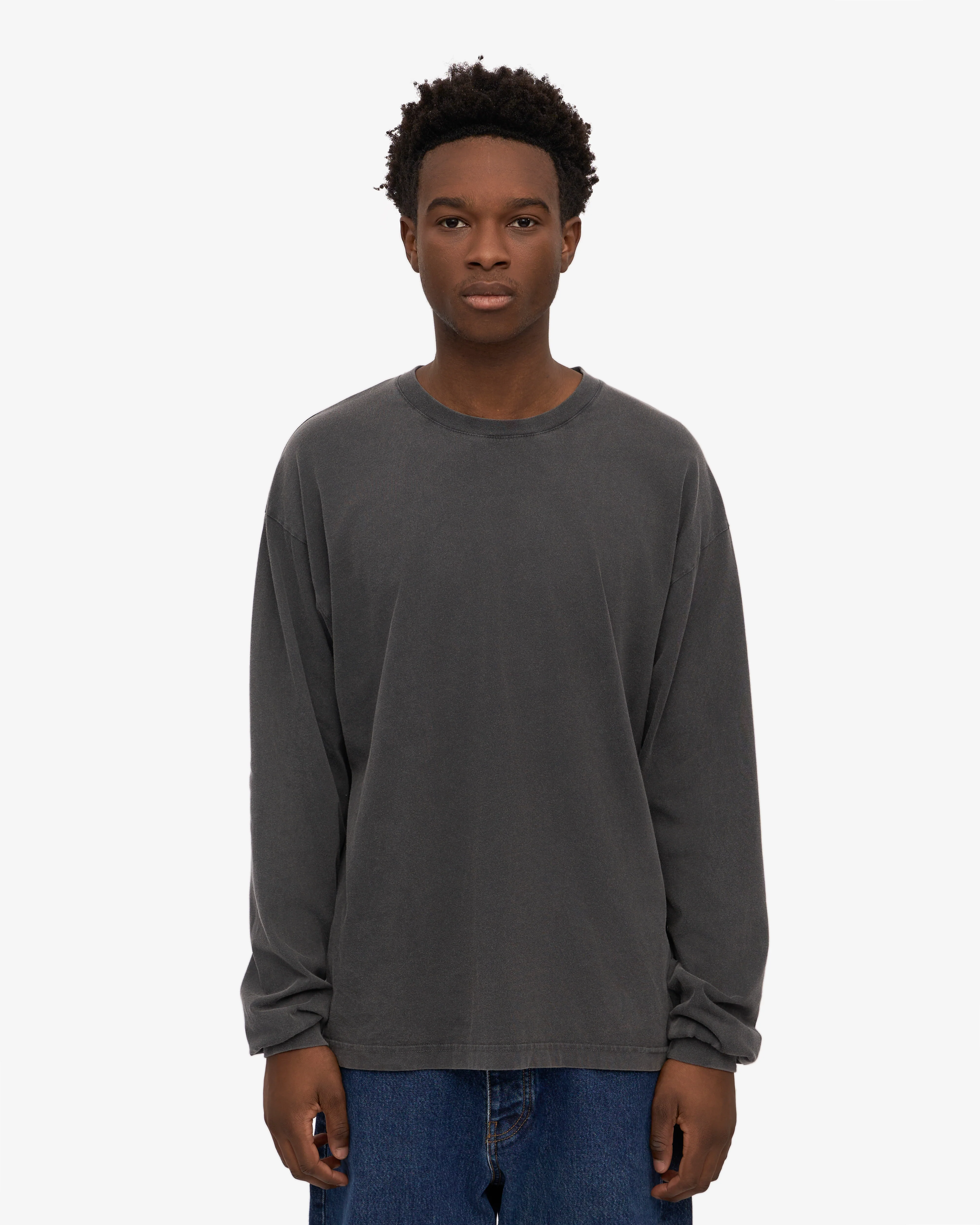 Oversized Organic LS T-Shirt - Faded Black