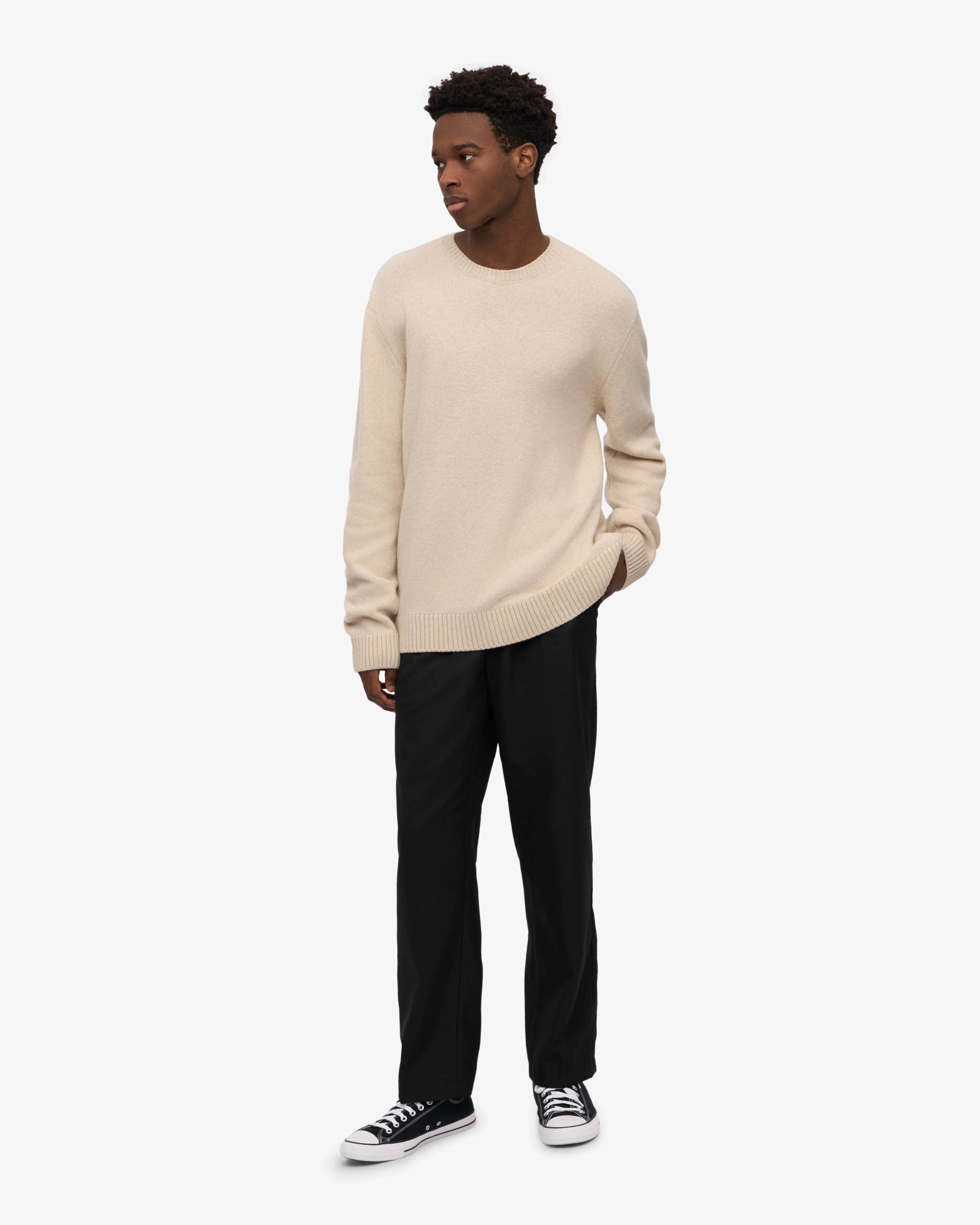 Classic Merino Wool Crew - Ivory White