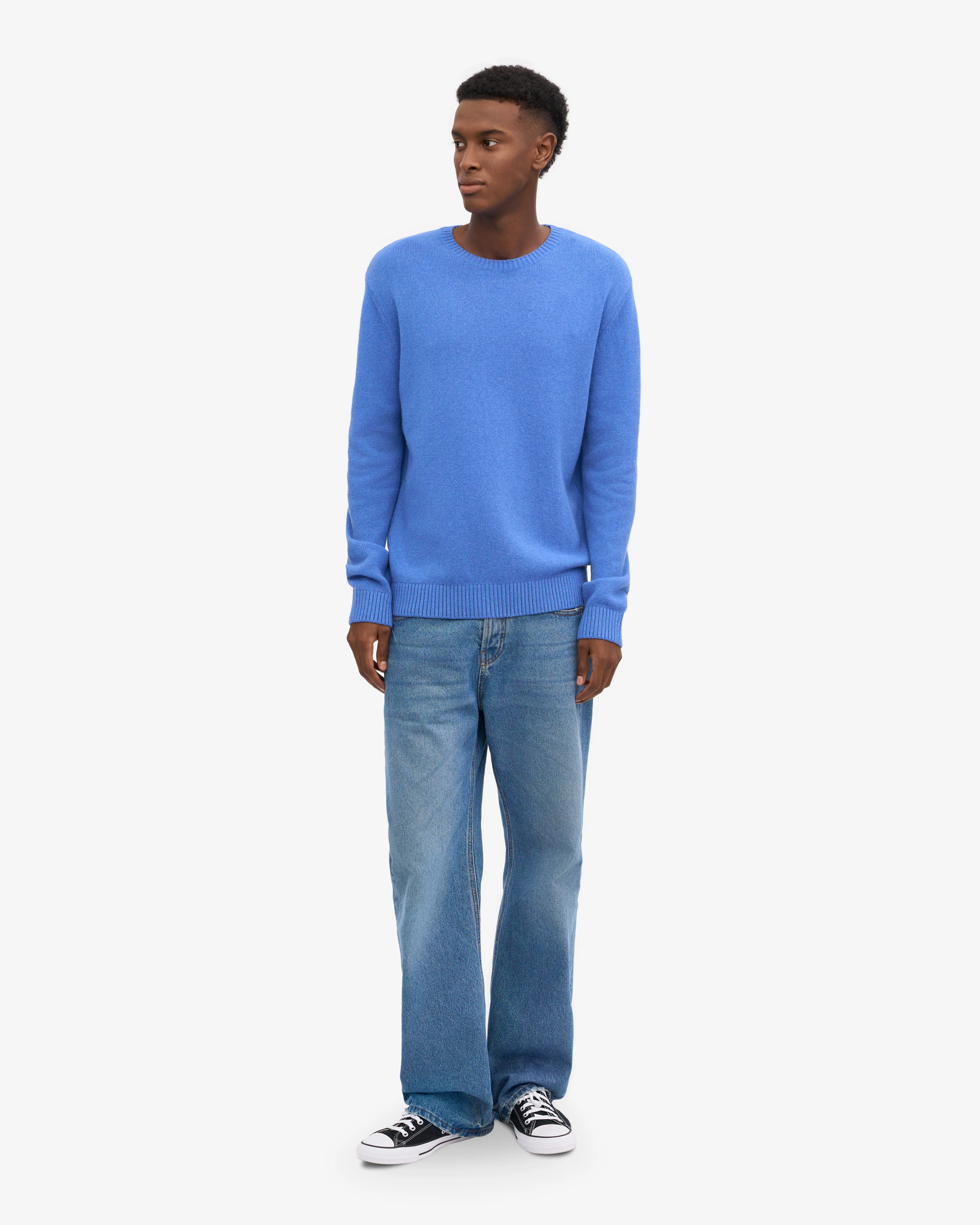Classic Merino Wool Crew - Pacific Blue