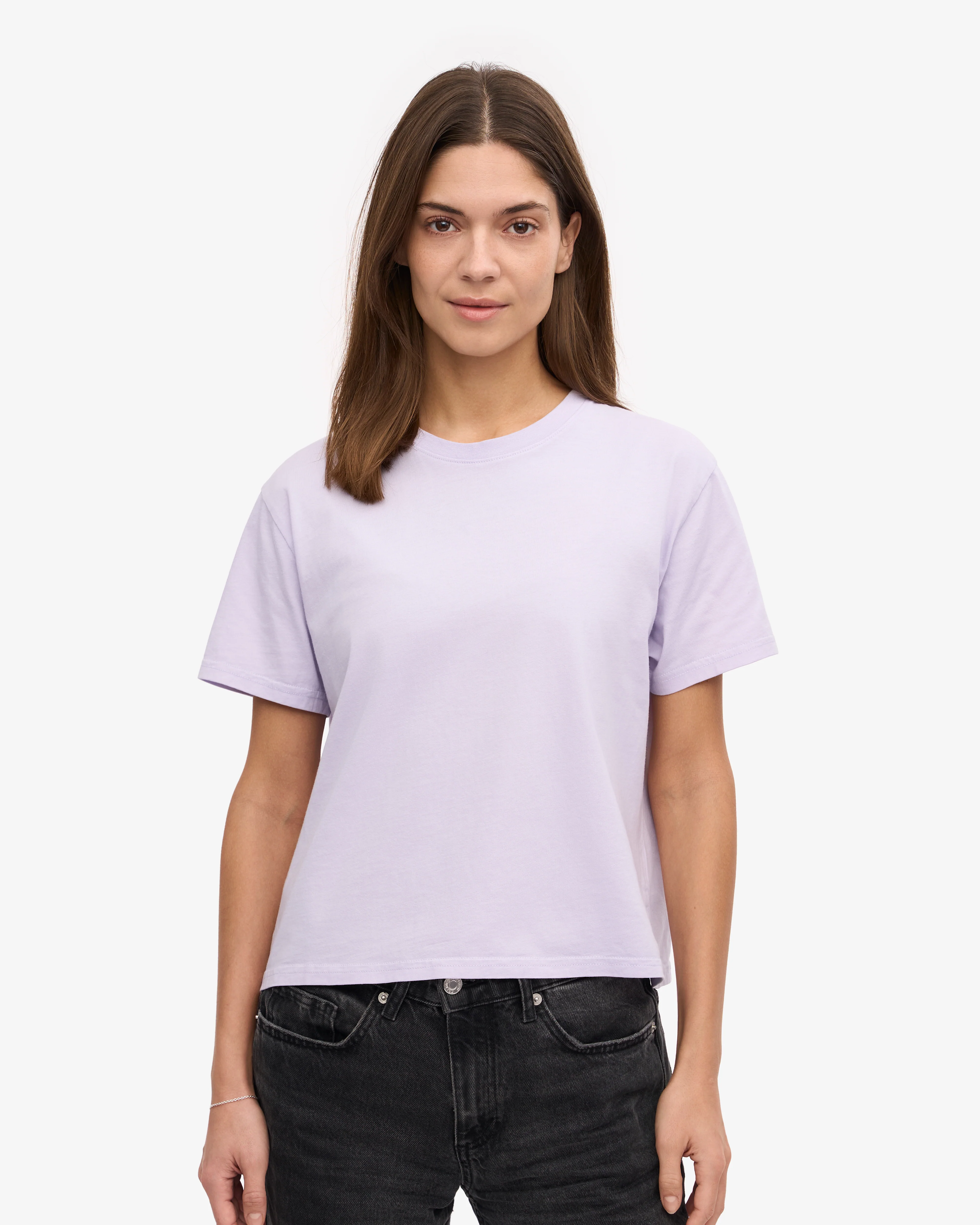 Organic Boxy Crop Tee - Soft Lavender