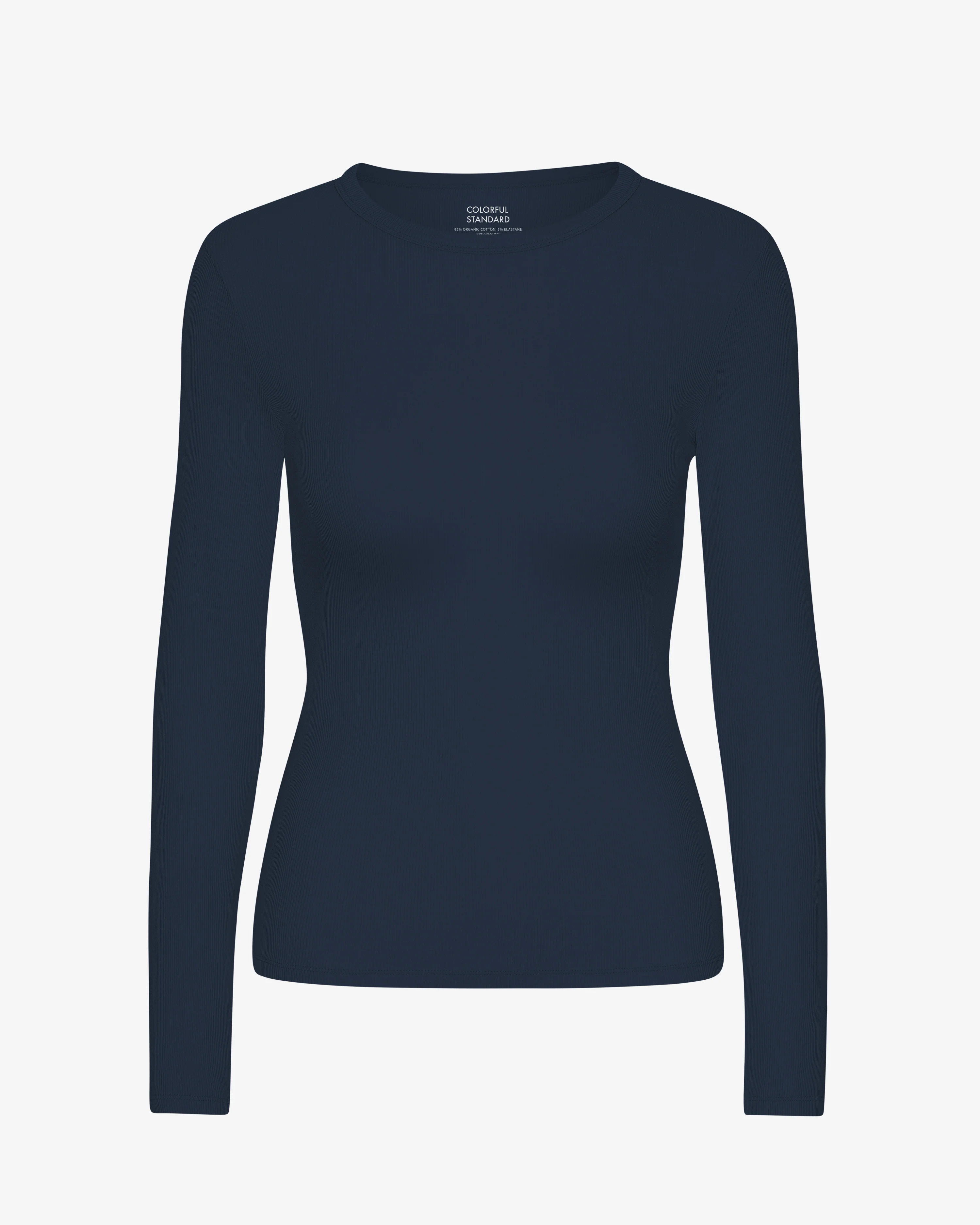 Women Organic Rib LS T-Shirt - Navy Blue