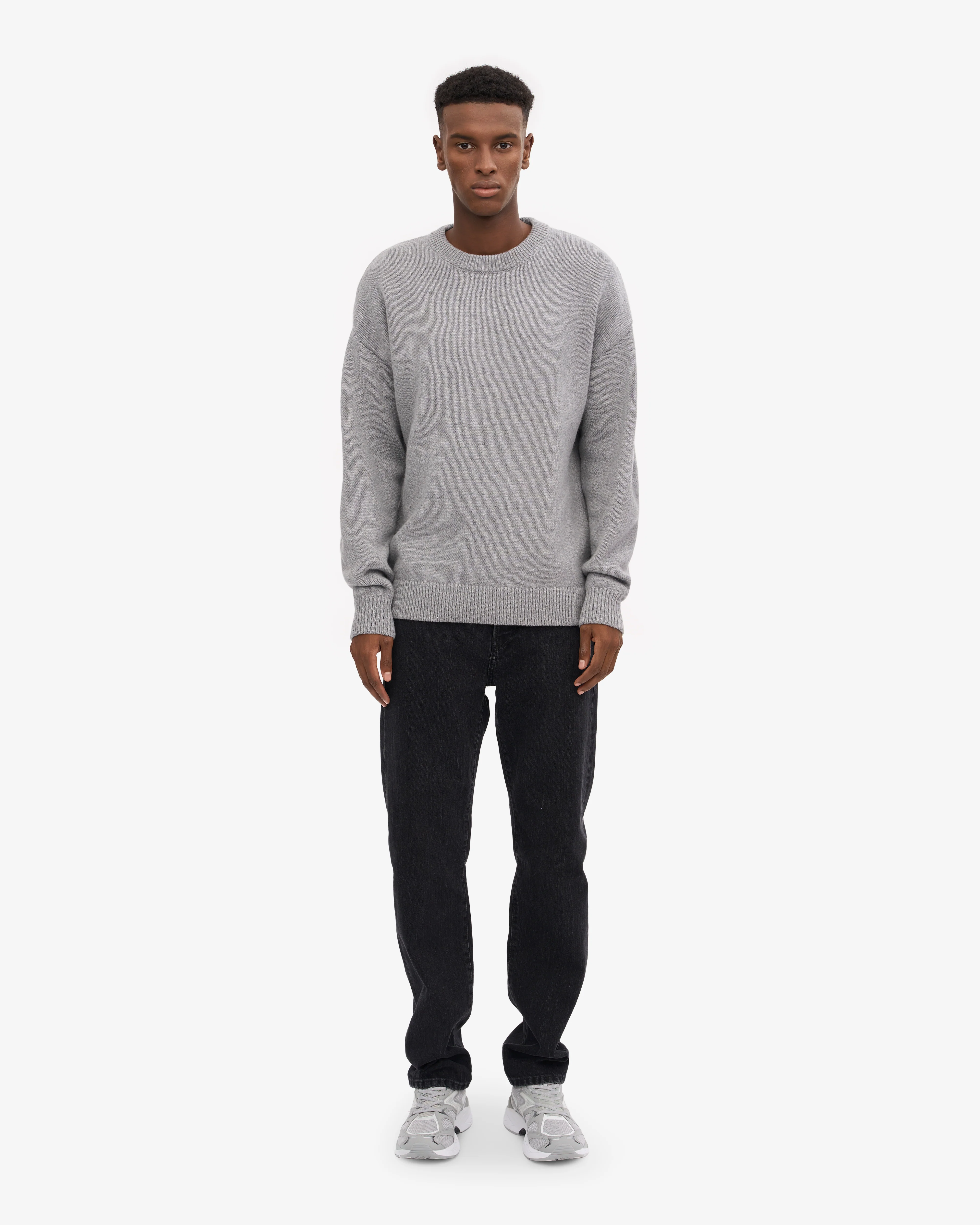 Oversized Merino Wool Crew - Heather Grey