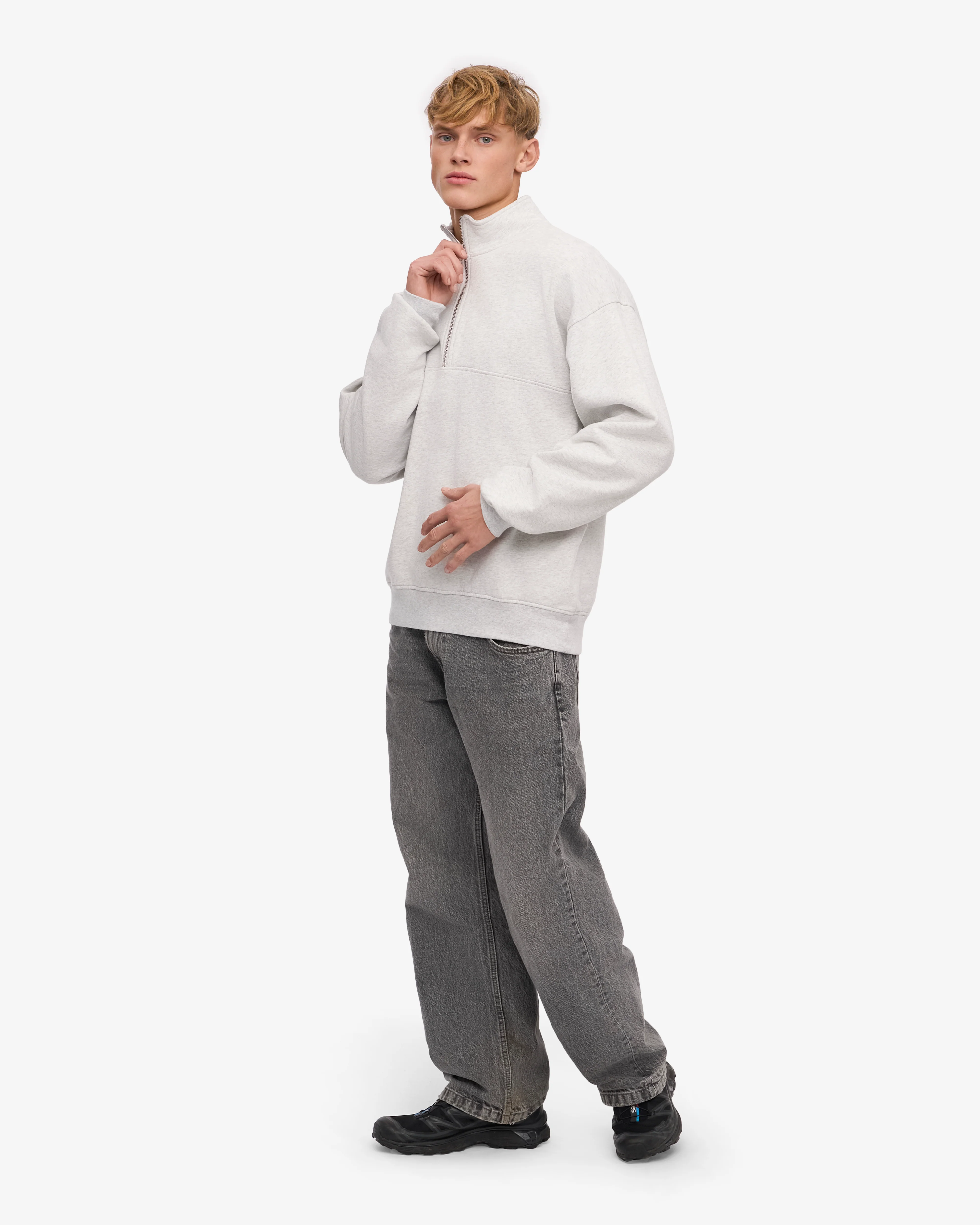 Organic Quarter Zip - Snow Melange