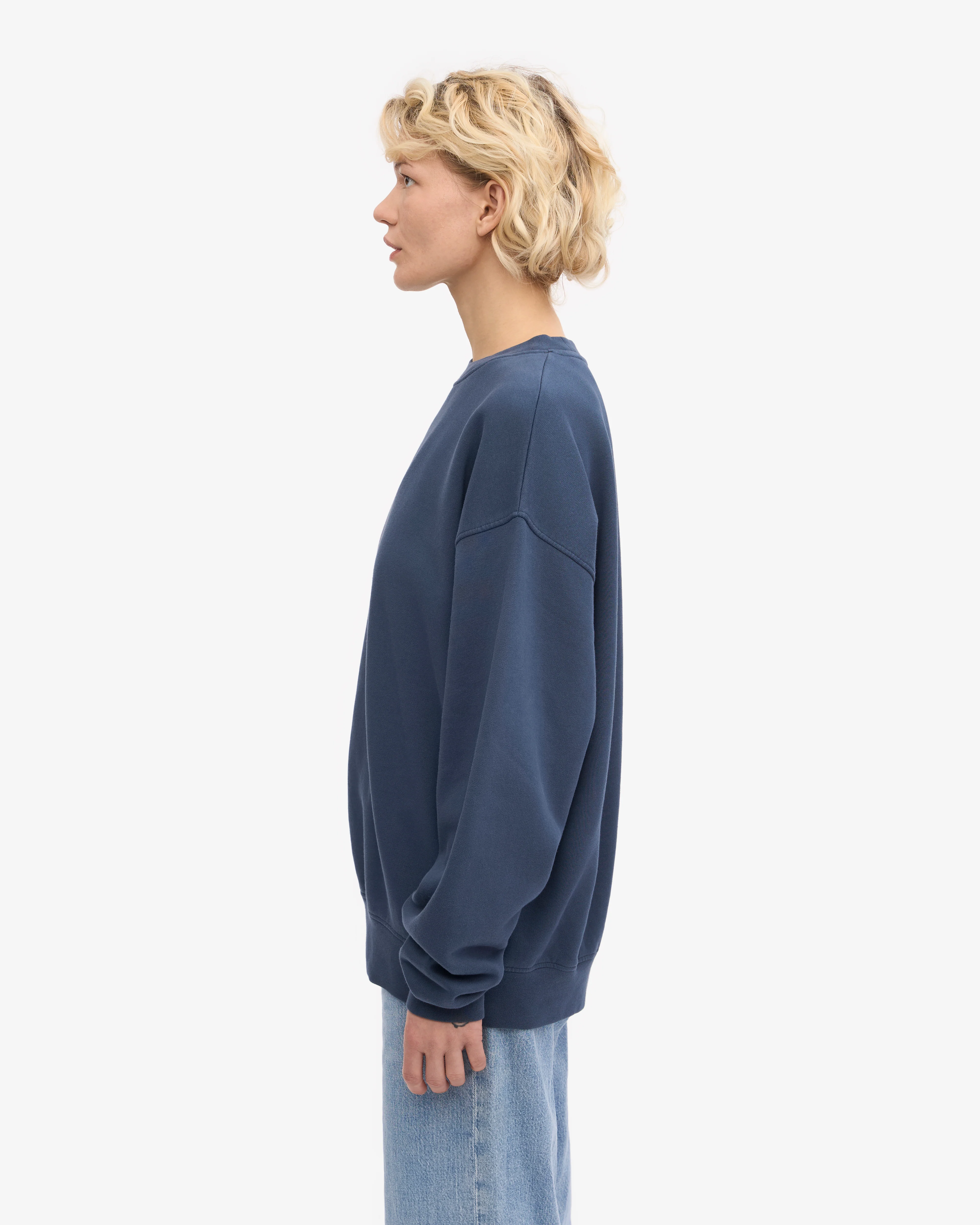Organic Oversized Crew - Petrol Blue
