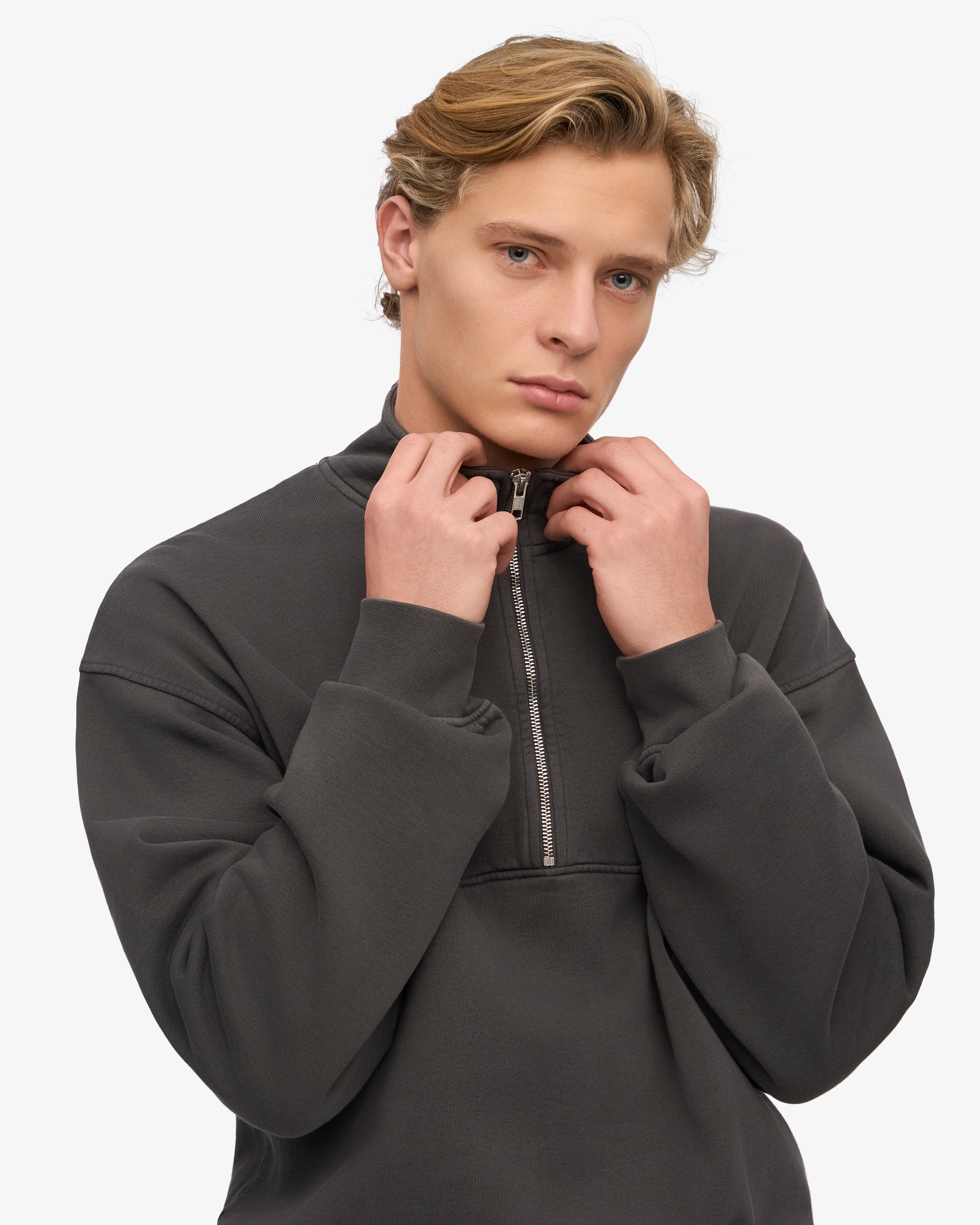 Organic Quarter Zip - Lava Grey