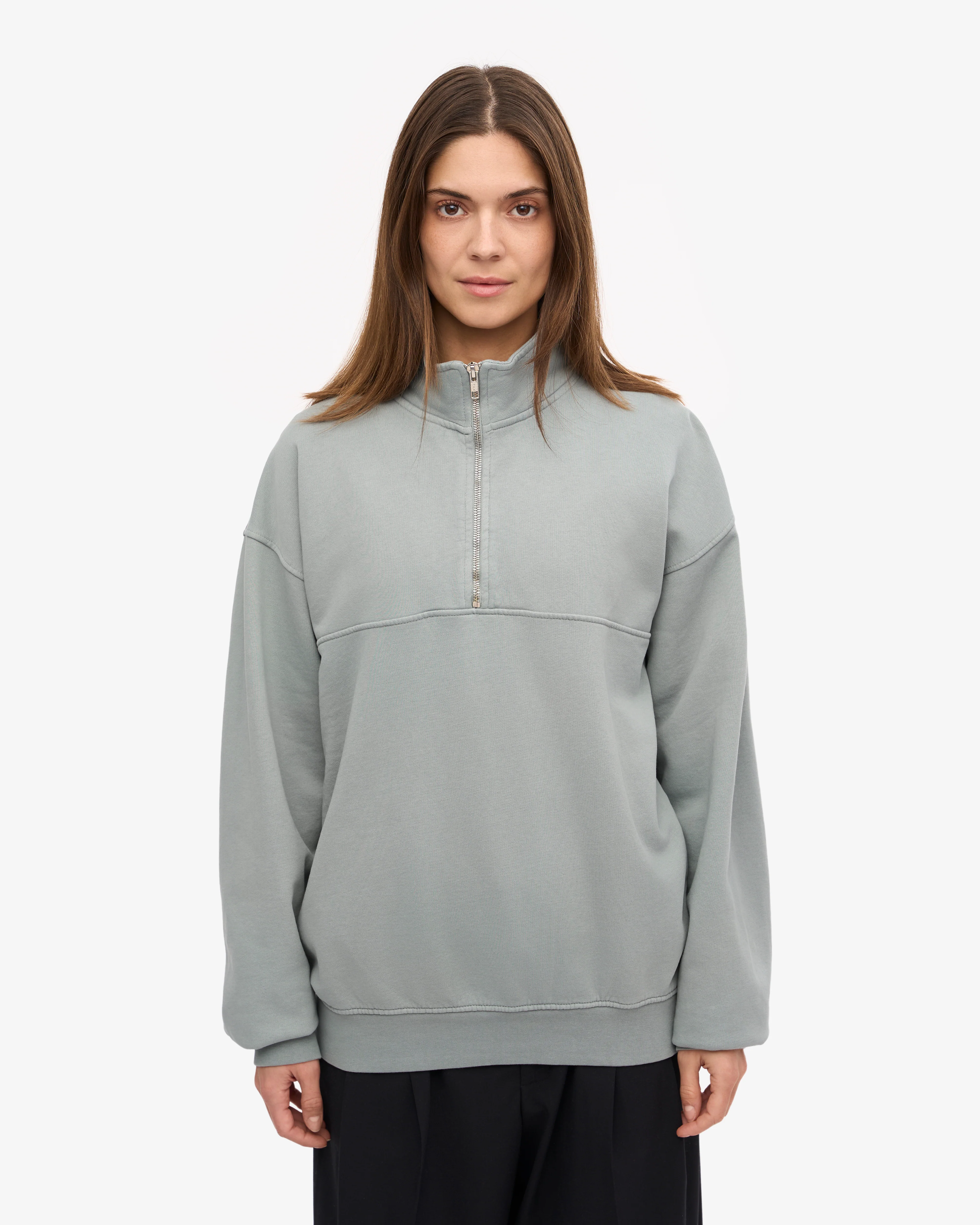Organic Quarter Zip - Steel Blue