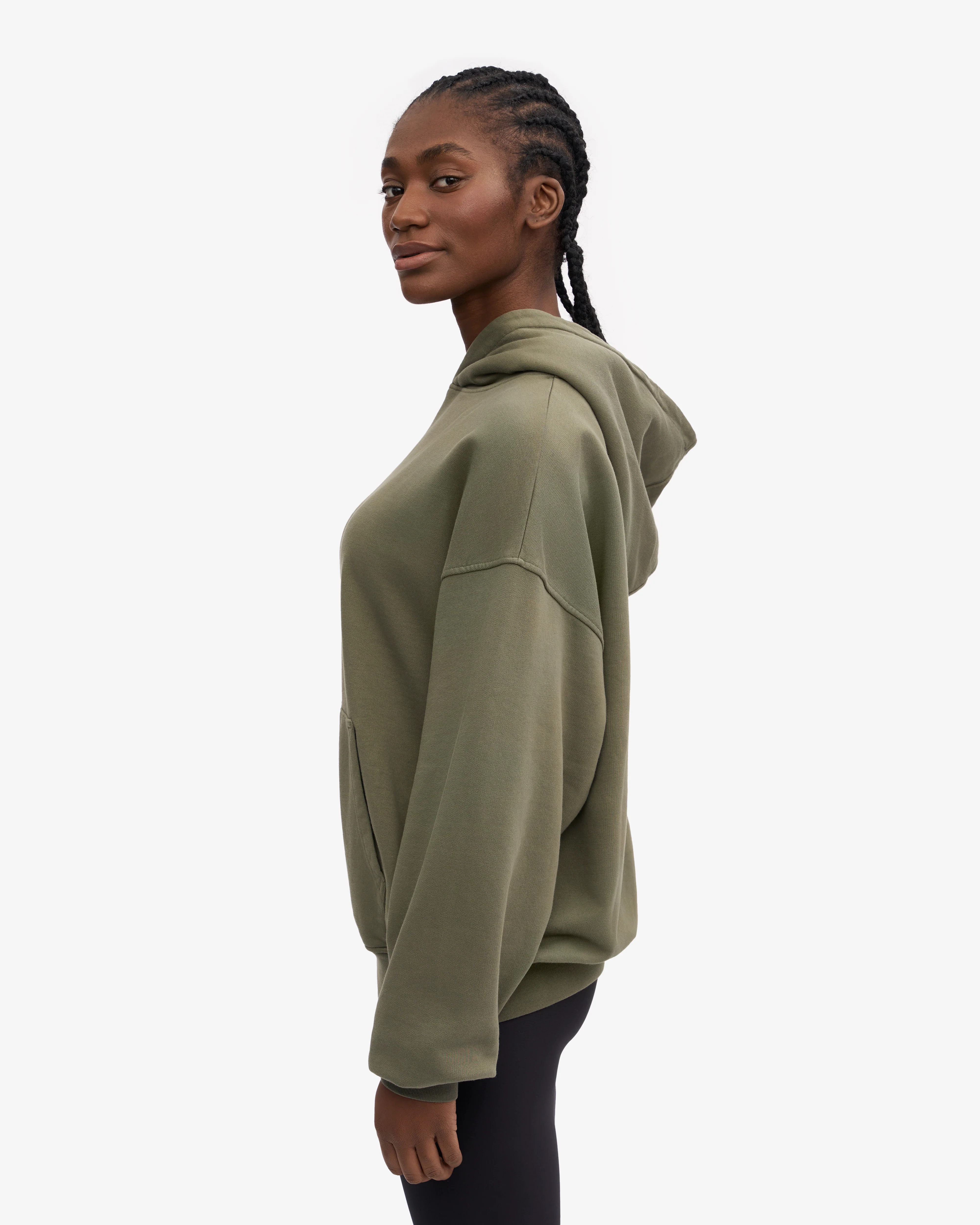 Organic Oversized Hood - Dusty Olive