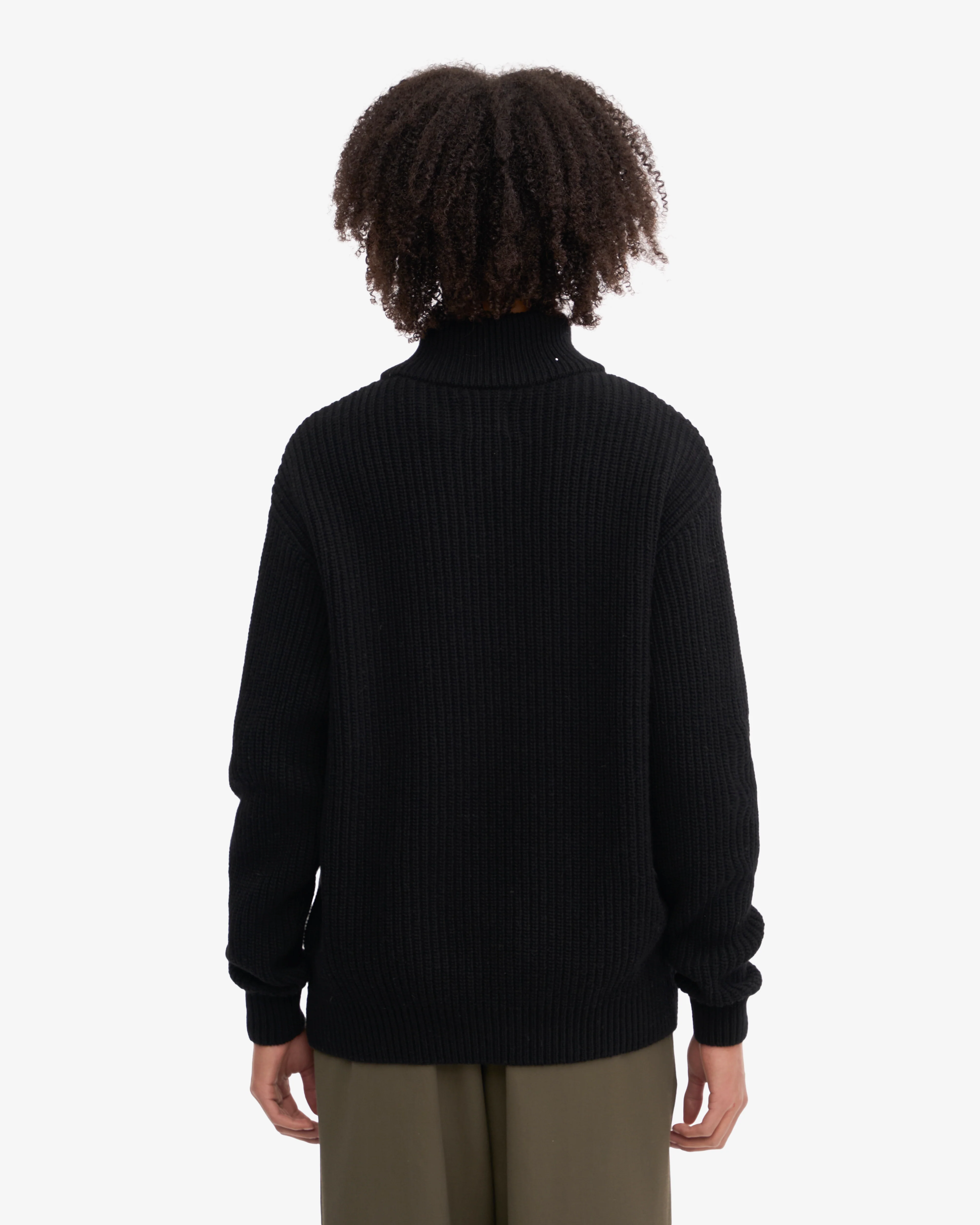 Merino Quarter Zip - Deep Black