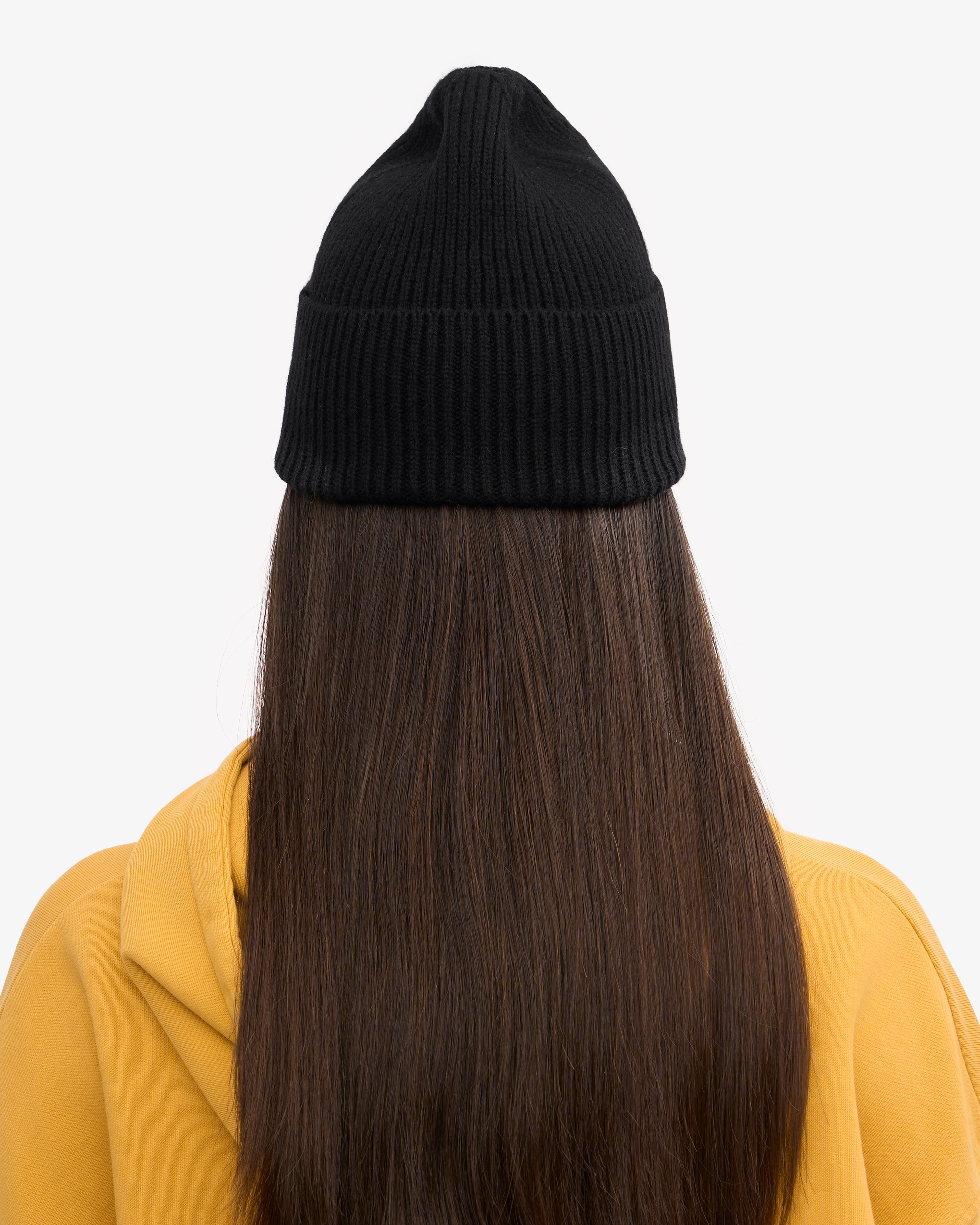 Merino Wool Beanie - Deep Black