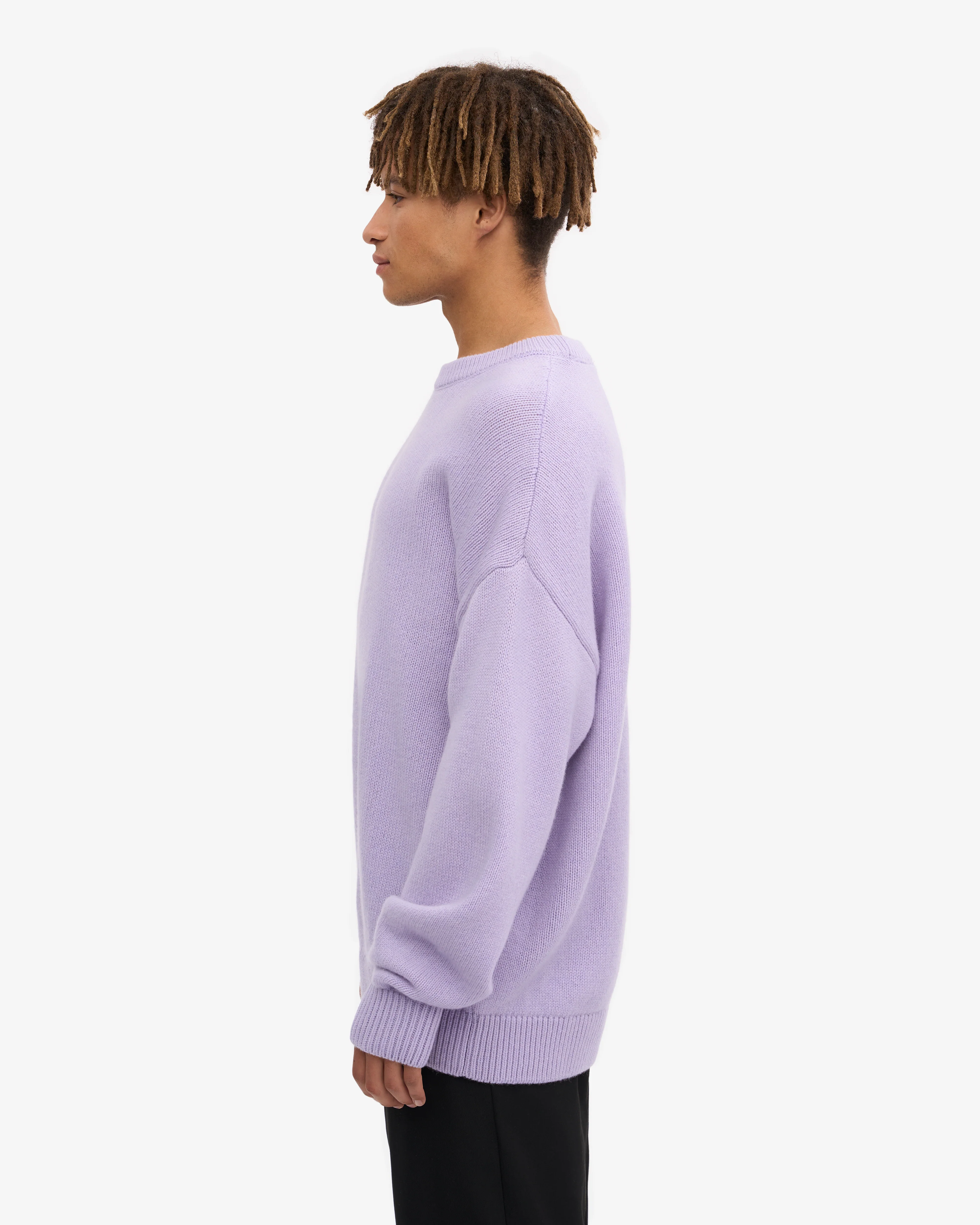 Oversized Merino Wool Crew - Soft Lavender