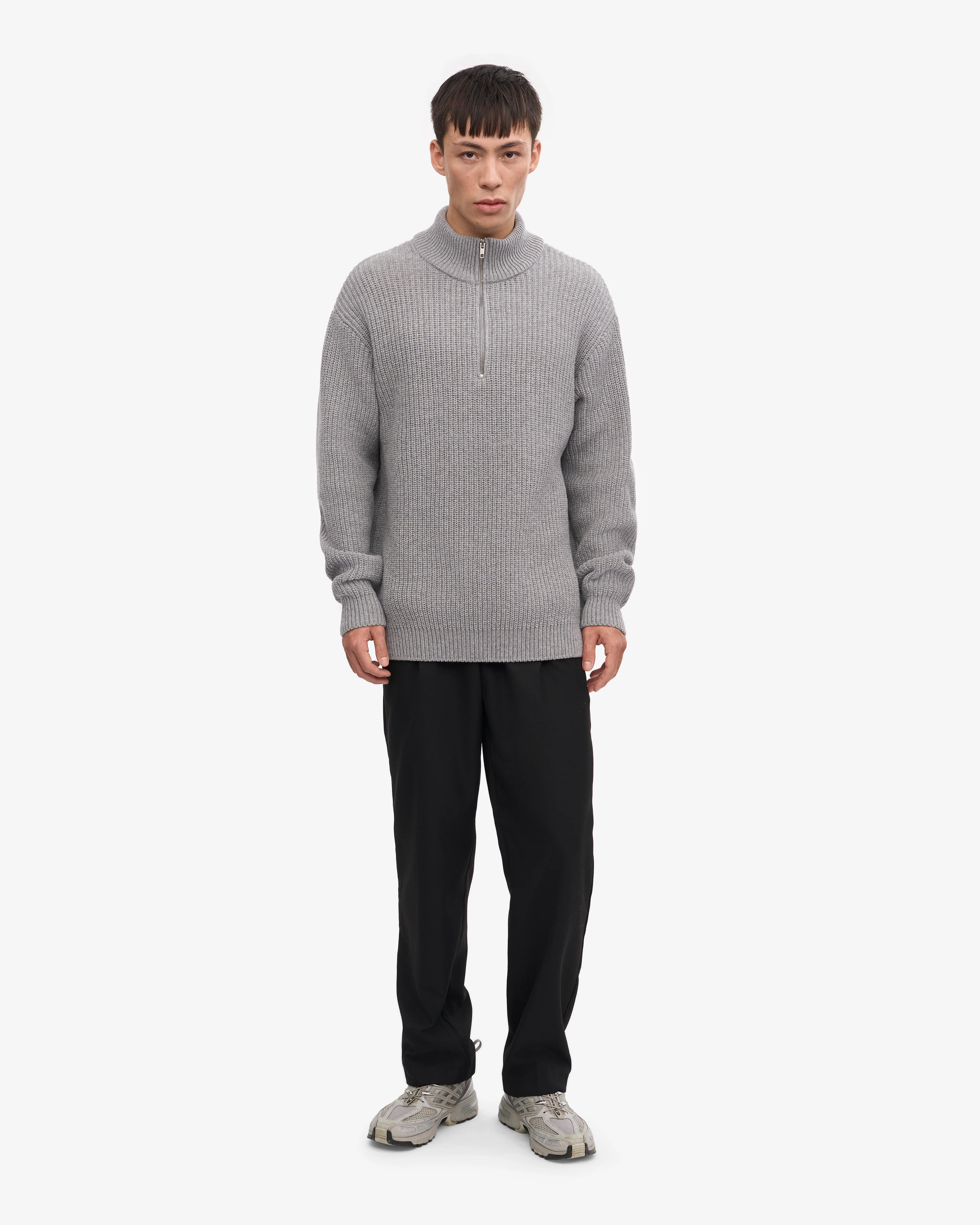 Merino Quarter Zip - Heather Grey